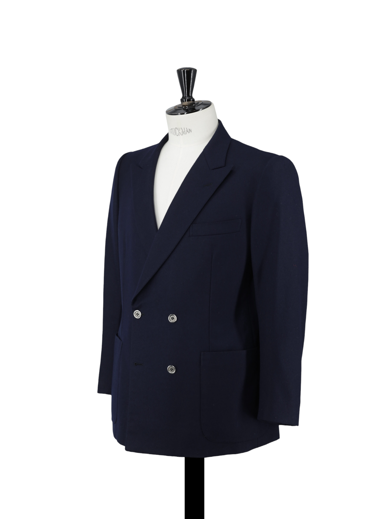 Brioni Dark Blue Vintage Double-Breasted Wool & Cashmere Jacket
