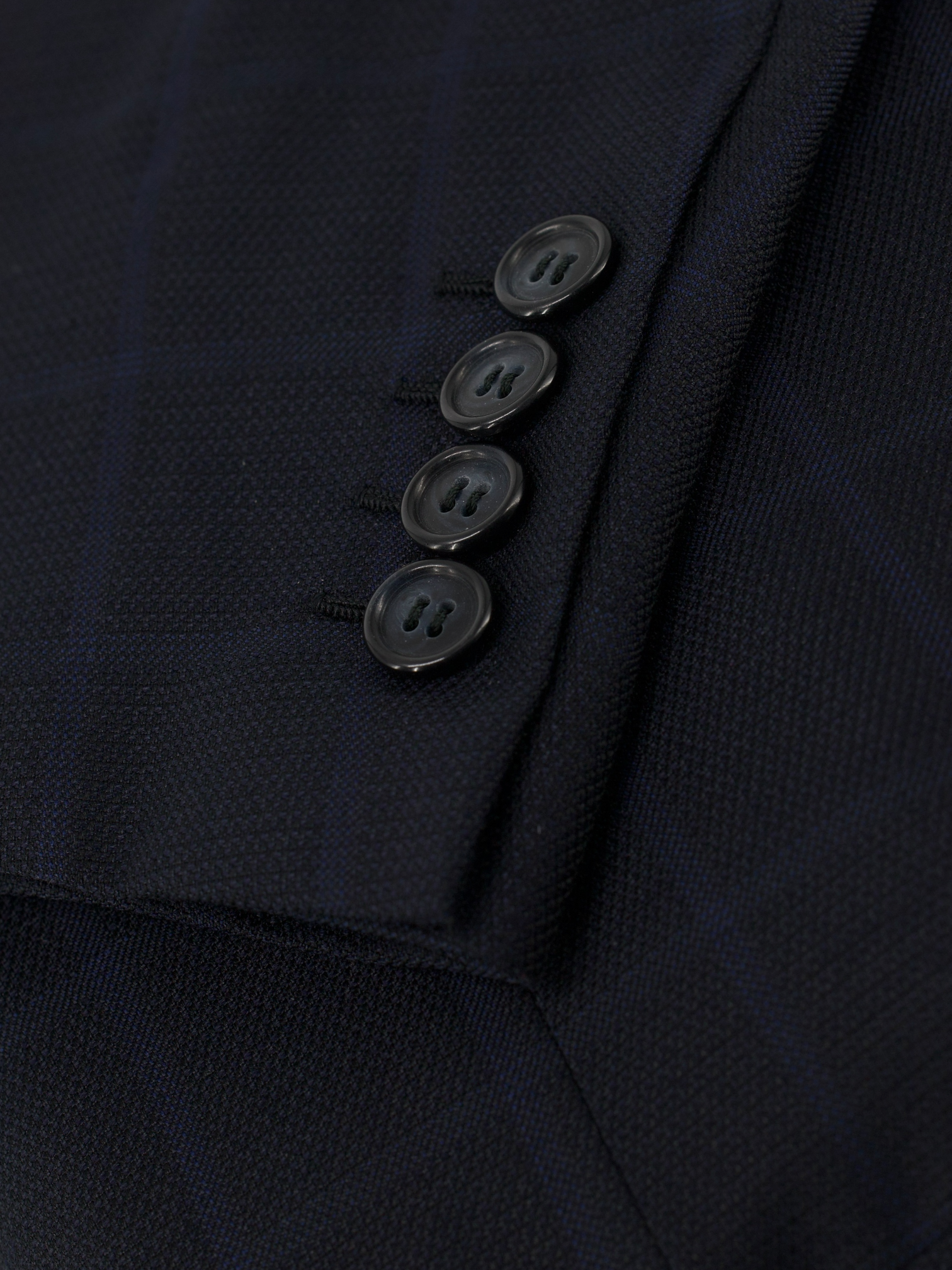 Brioni Dark Blue Wool & Silk Windowpane Senato Jacket