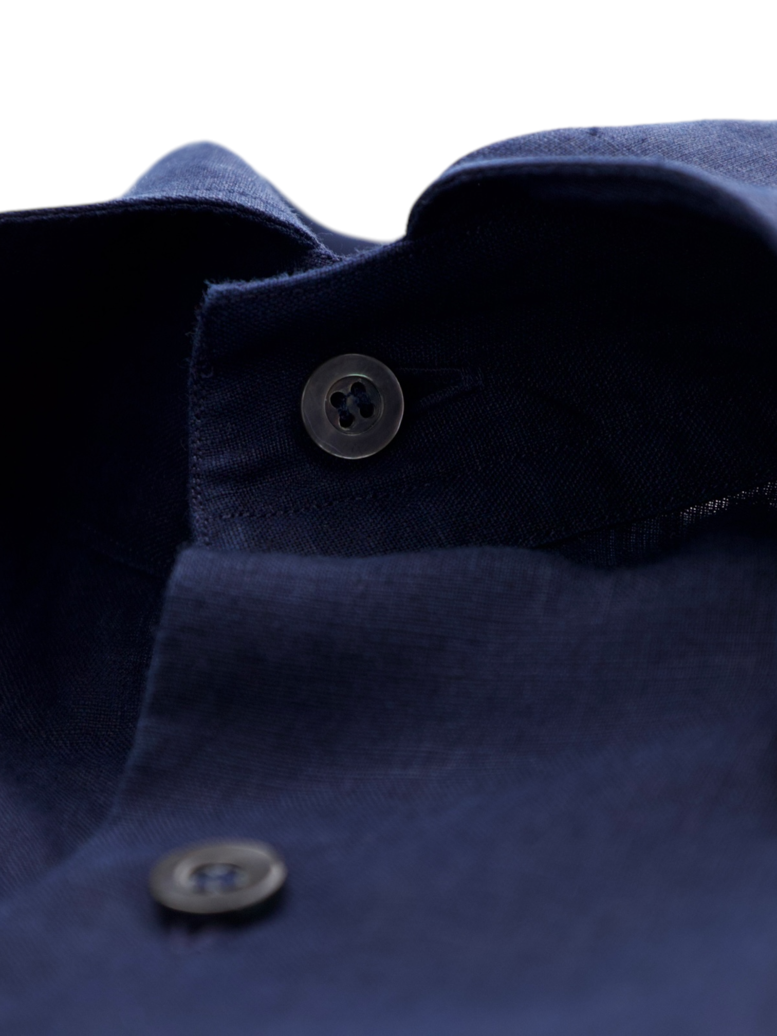 Fray Navy Linen Button-Down Collar Shirt