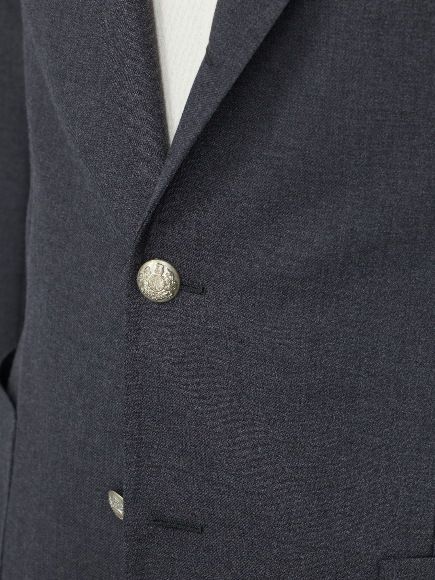De Petrillo Grey Gabardine-Wool Twill Blazer Jacket