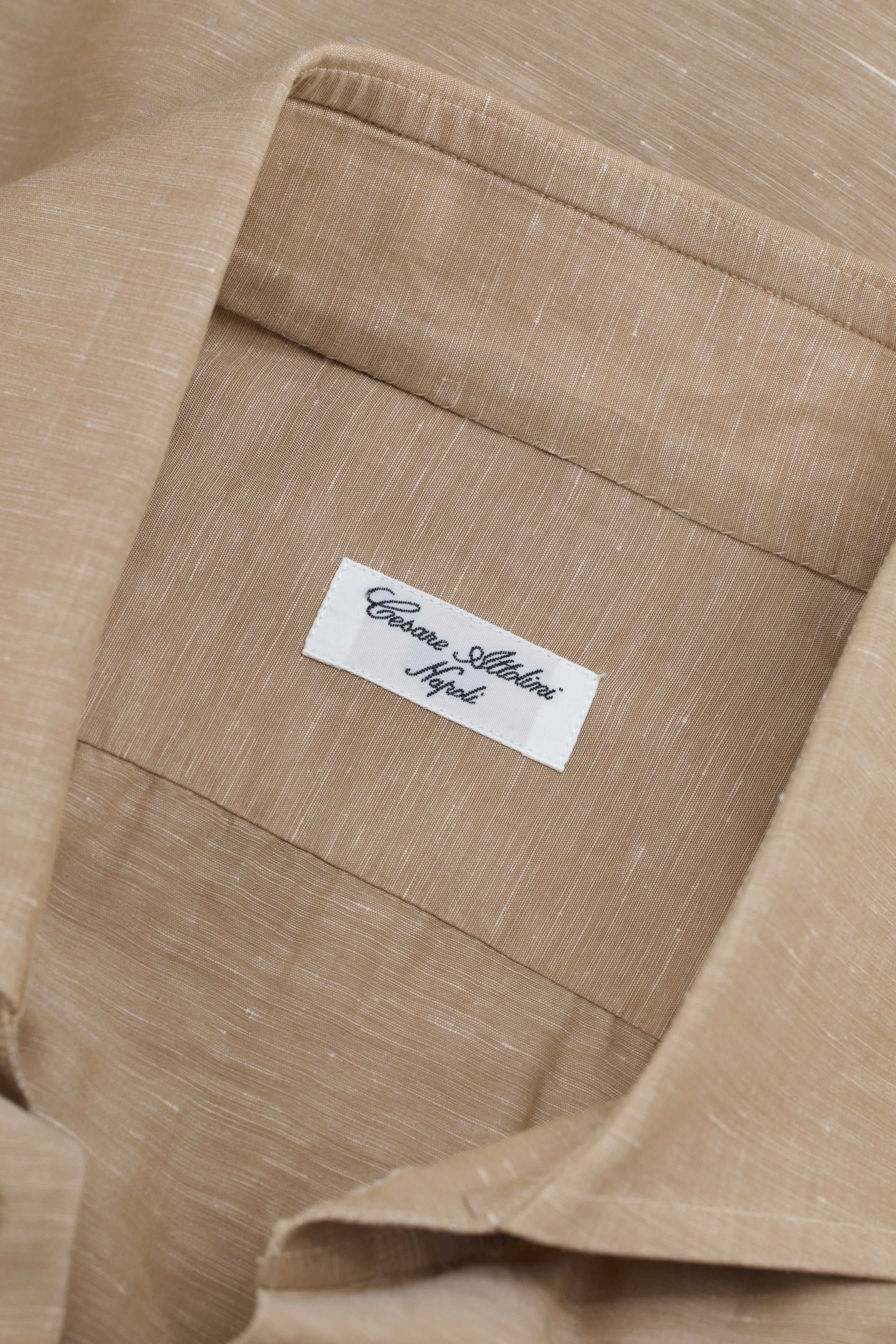 Cesare Attolini Light Brown Linen & Cotton Melange Shirt