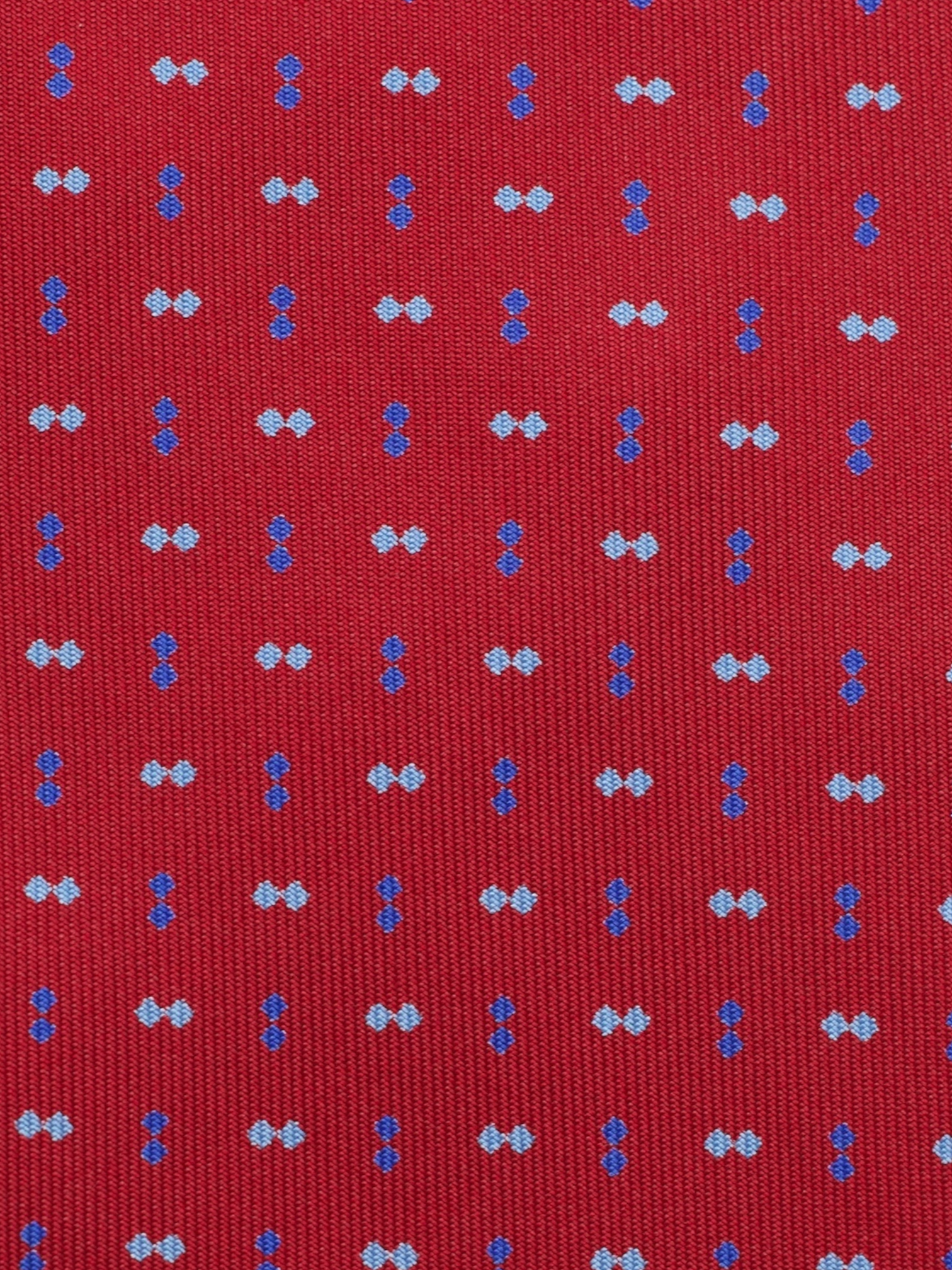 E.Marinella 3-Fold Red & Blue Silk Geometric Pattern Tie