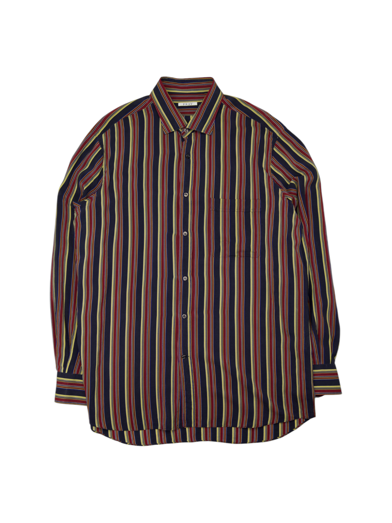 Fray Multicolor Pure Raw-Silk Vintage Stripes Shirt