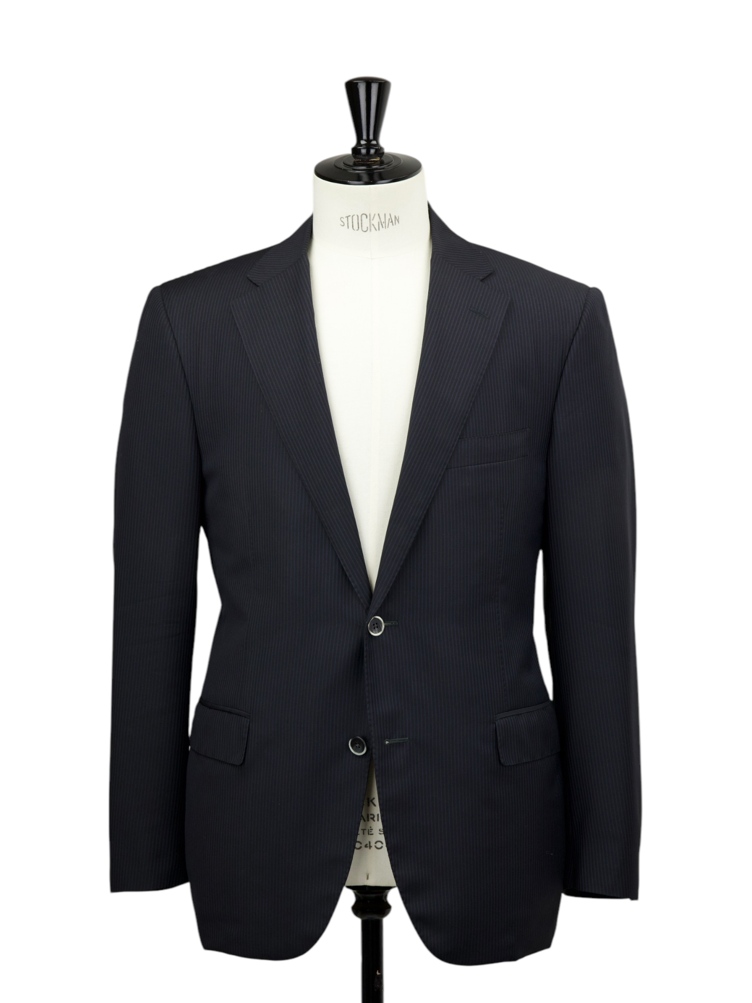 Corneliani Black & Light Blue Super 110's Pinstripe Suit