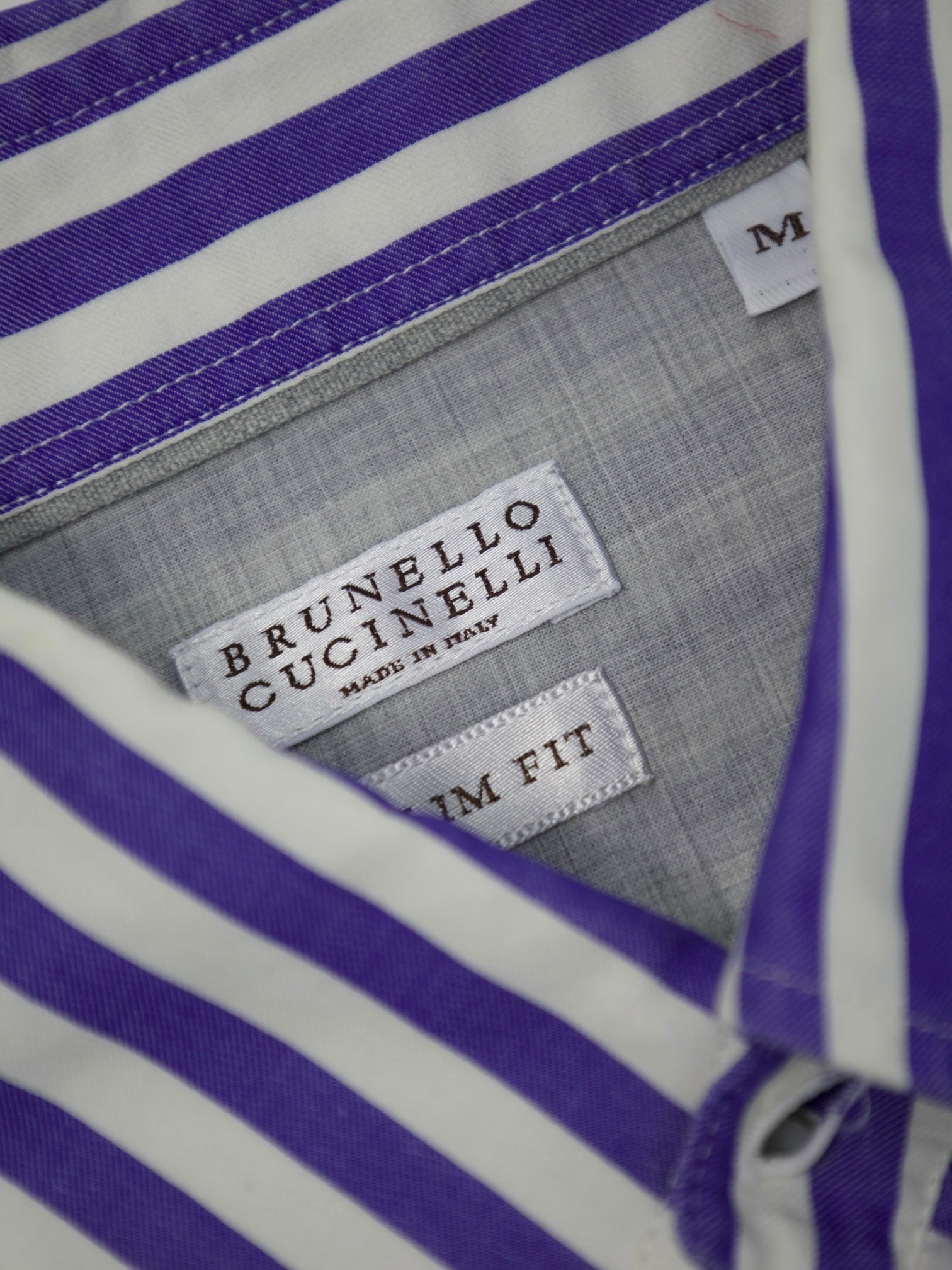 Brunello Cucinelli Blue Bengal Stripe Button-Down Shirt