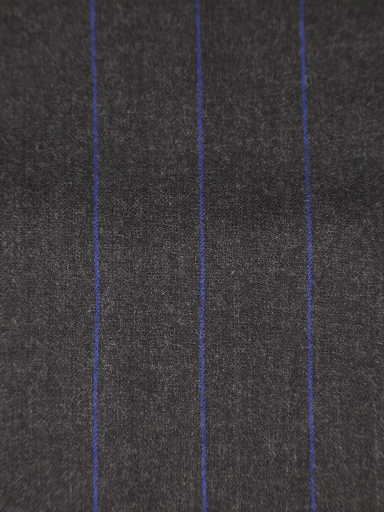 Caruso Anthracite & Azure Blue Wool Flannel Double-Breasted Pinstripe Suit