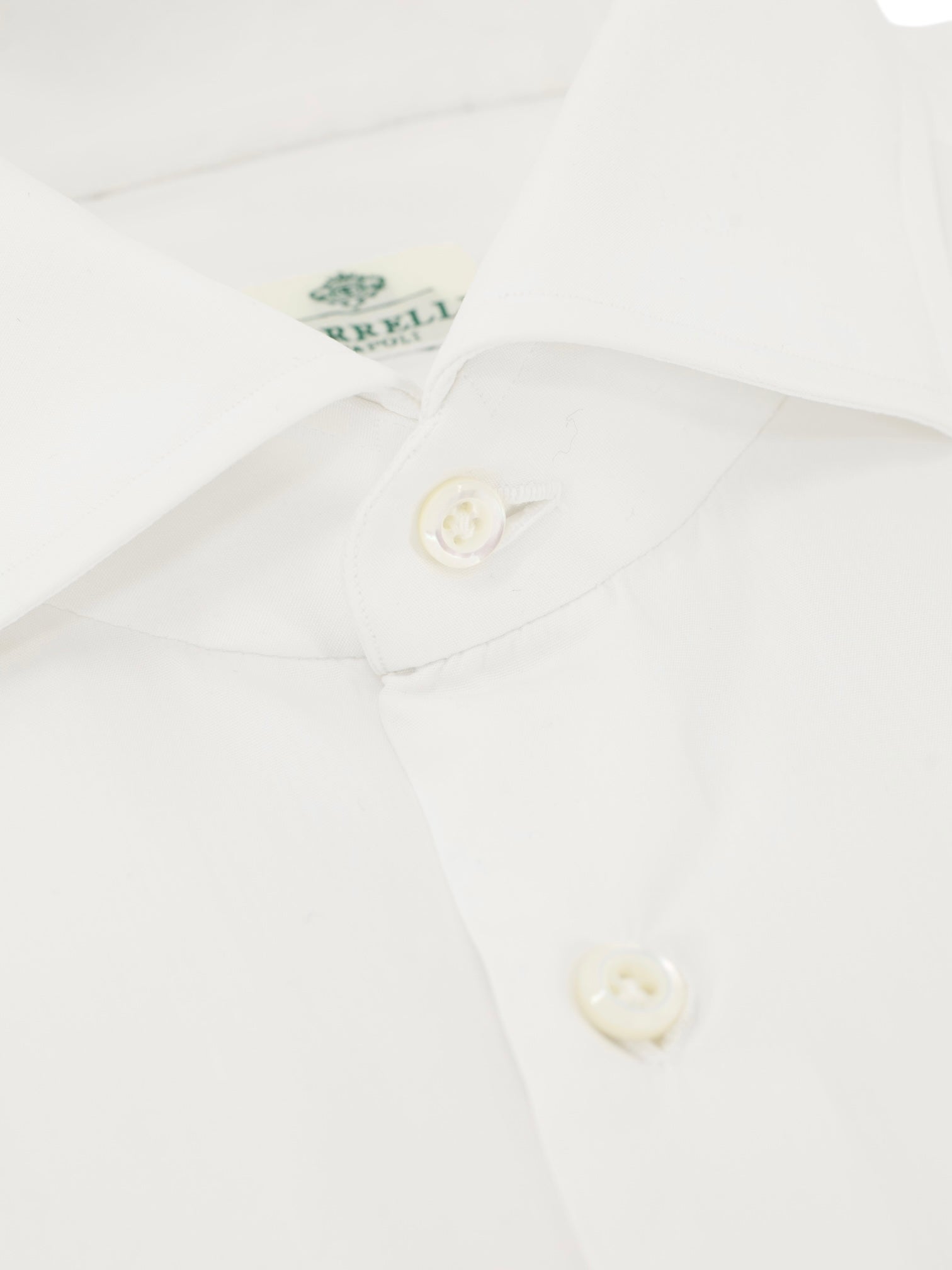 Luigi Borrelli White Cotton Poplin Neapolitan Shirt