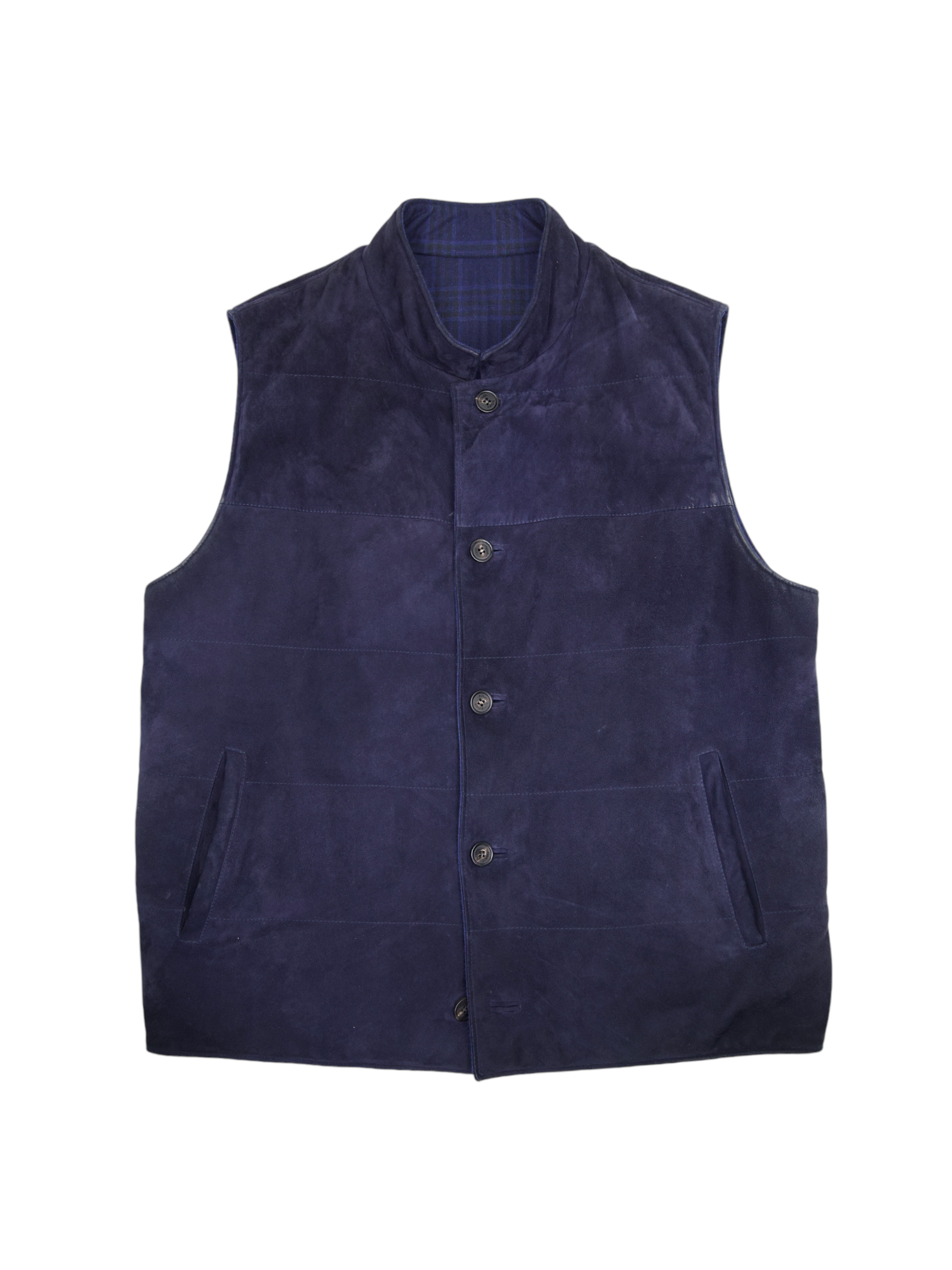 Rifugio Navy Suede & Wool Reversible Vest