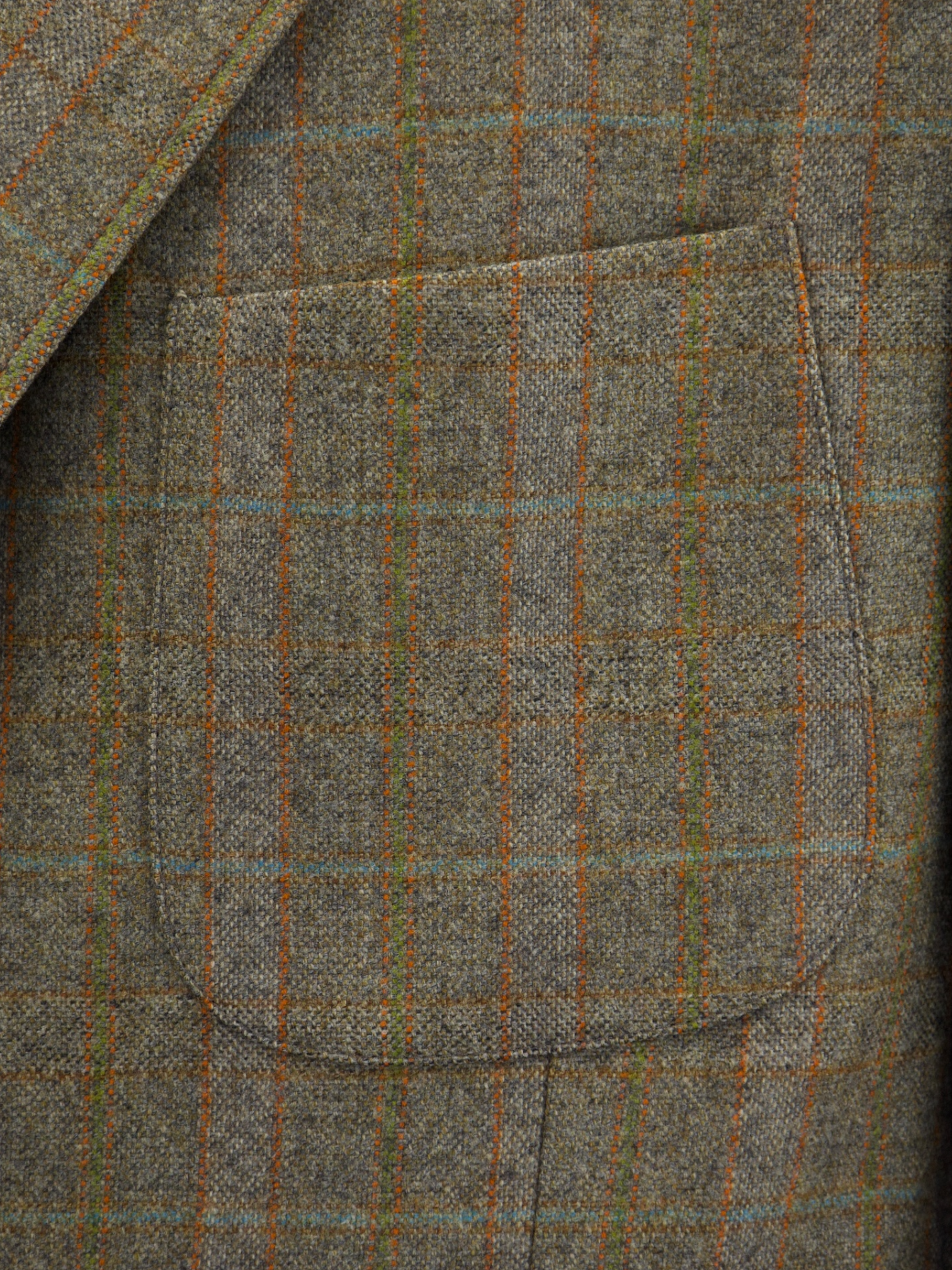 Loro Piana Light Brown & Orange Windowpane Woollen Jacket