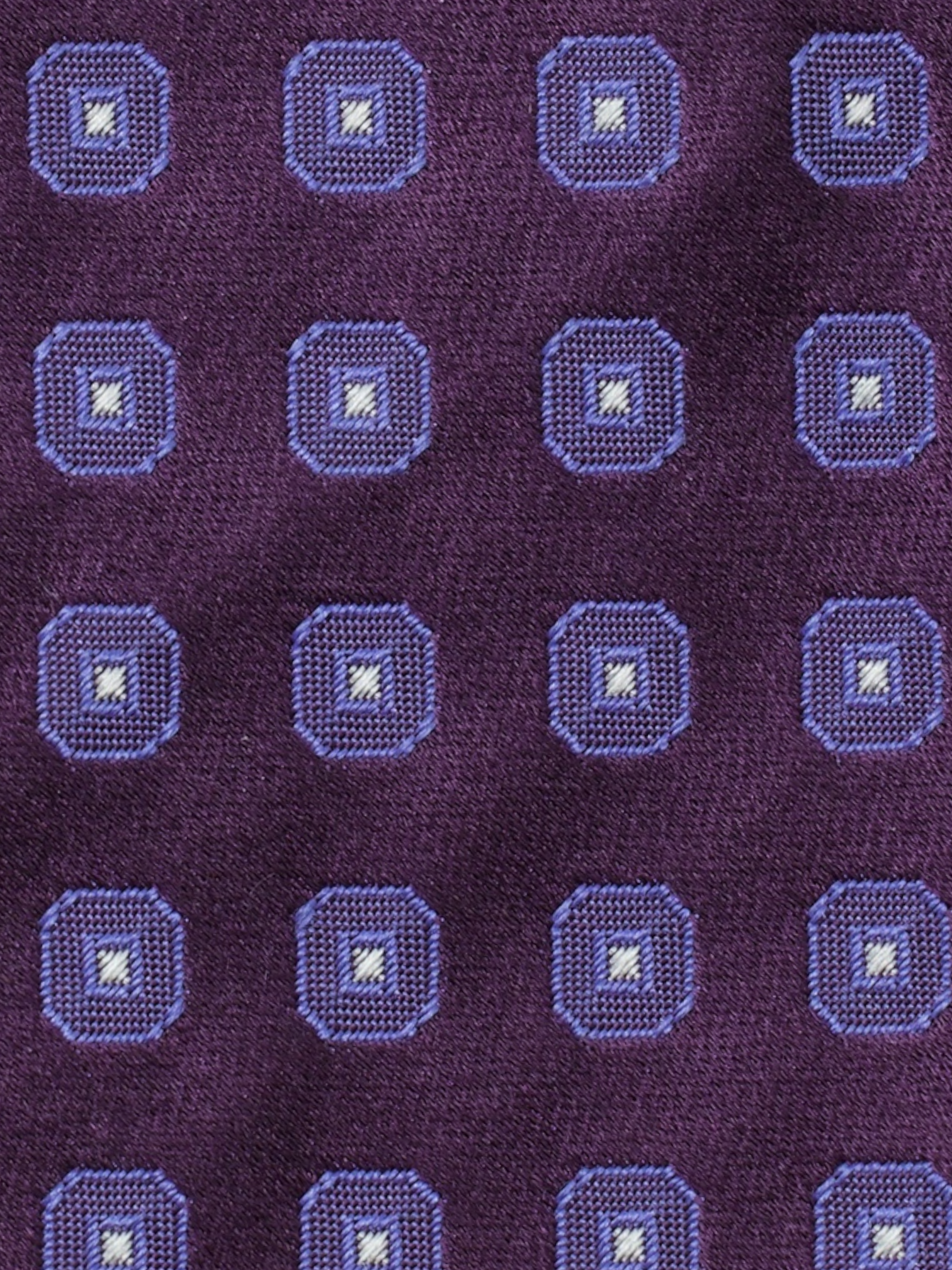 Kiton 5-Fold Dark Purple Silk Geometric-Pattern Untipped & Handrolled Tie