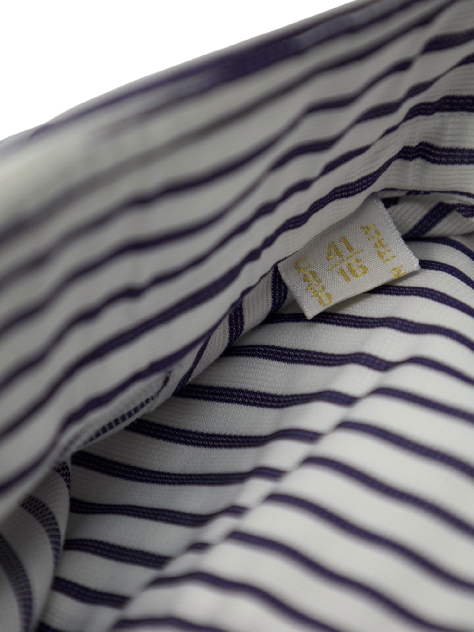 Brioni White & Navy Cotton Pinstripe Shirt