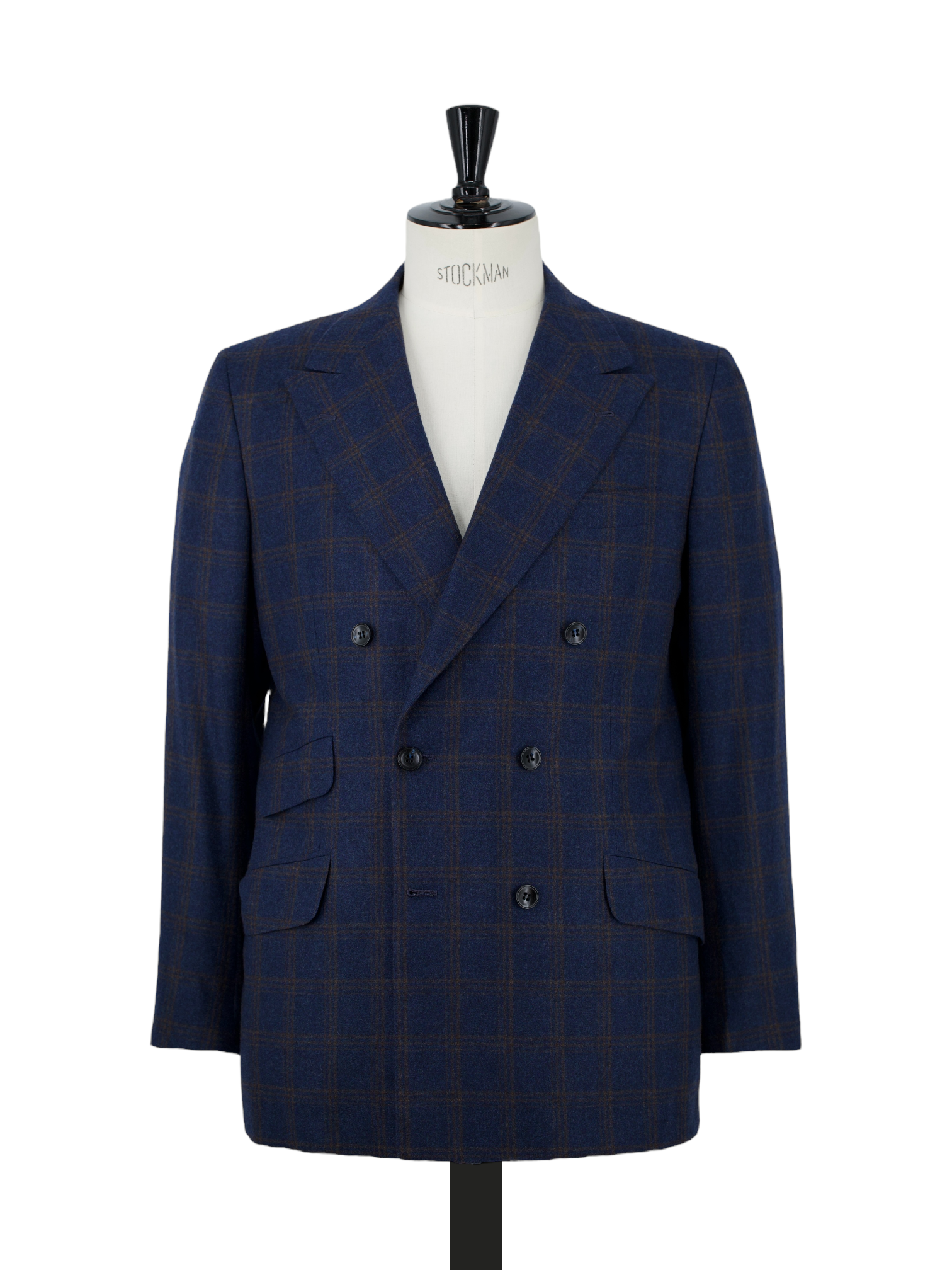 Kiton Dark Blue & Brown Pure Cashmere Double-Breasted "Evo" Jacket
