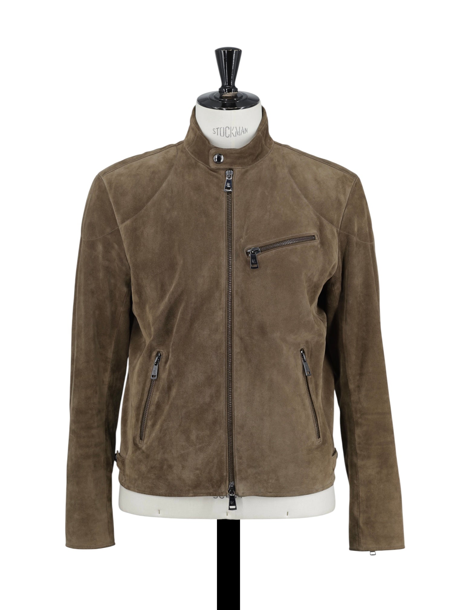Ralph Lauren Purple Label Brown Calf-Suede Biker Jacket