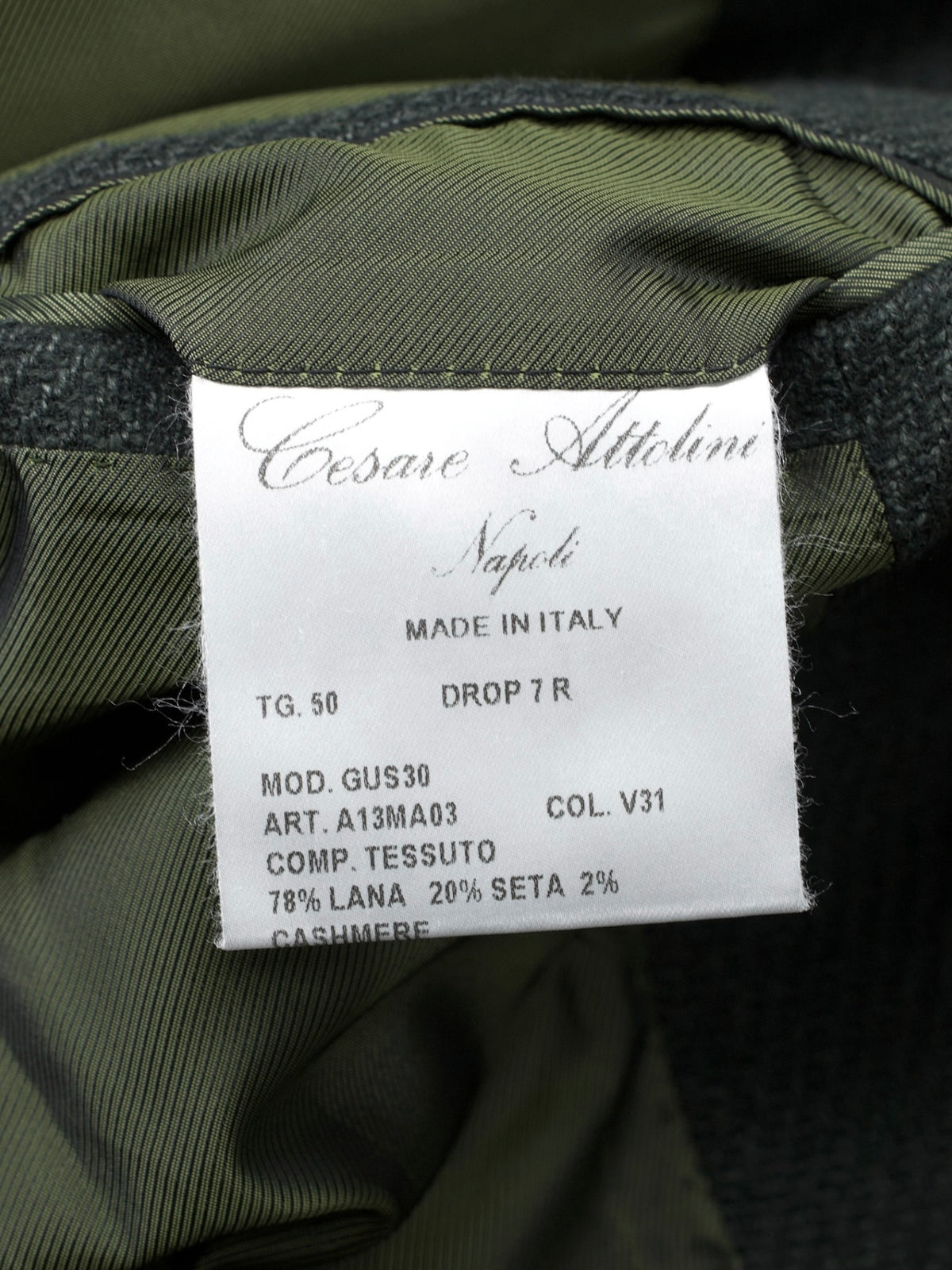 Cesare Attolini Forest Green Wool, Silk & Cashmere Micro-Pattern Jacket