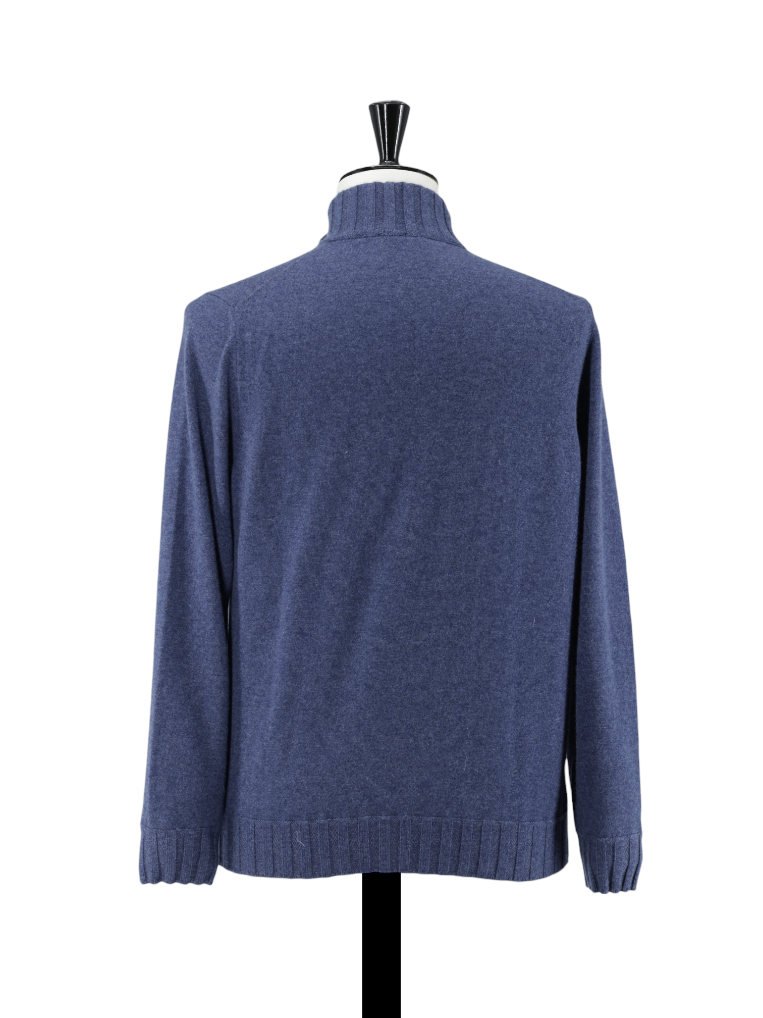Cesare Attolini Blue Duvet Cashmere Quarter-Zip Sweater