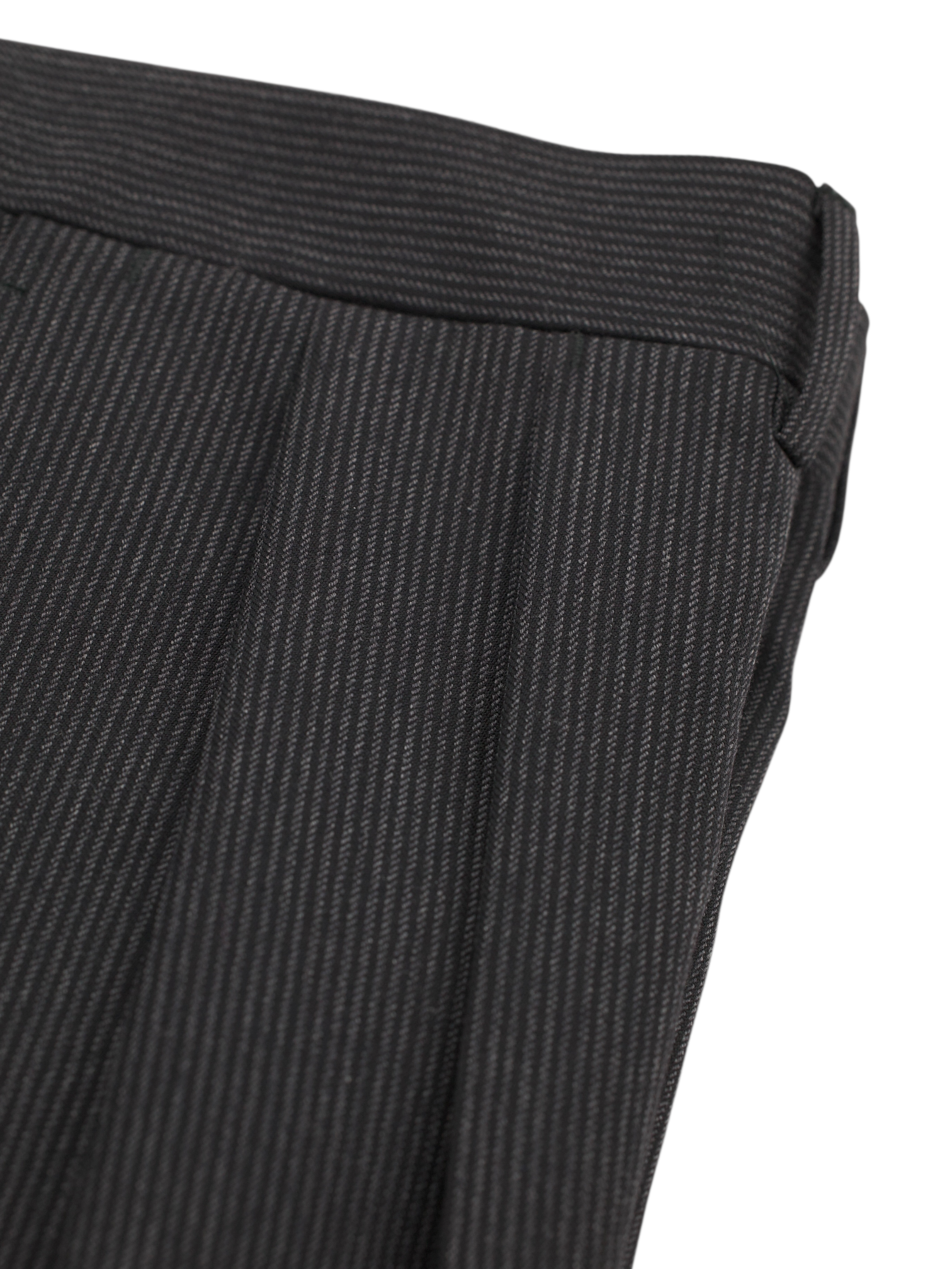 Canali Anthracite Wool Double-Pleated Pinstripe Ceremonial Trousers