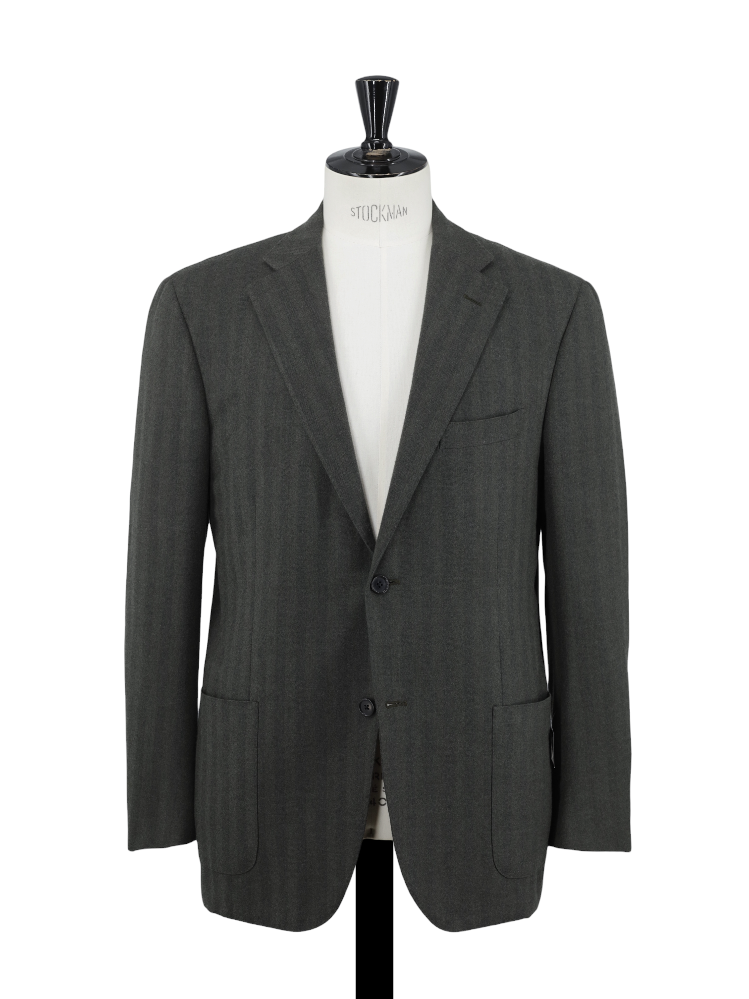 Corneliani Olive Green Wool & Silk Herringbone Jacket