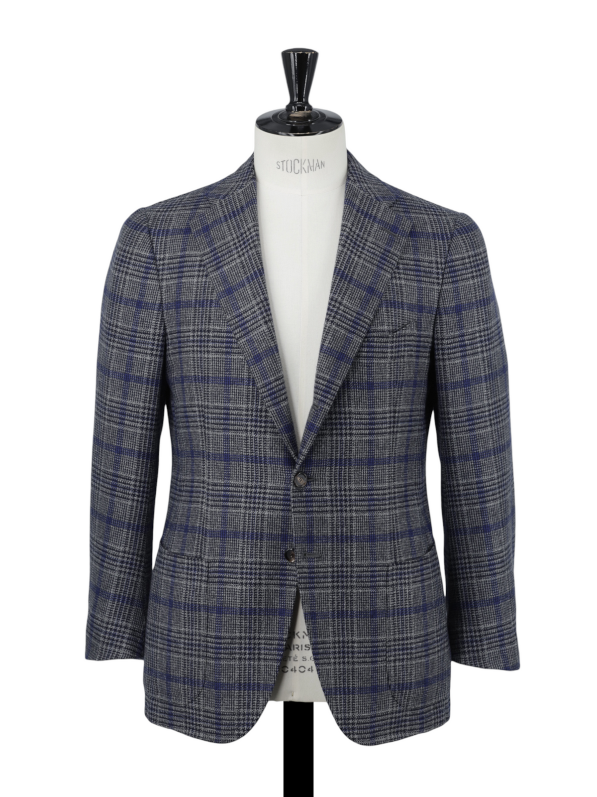 Cesare Attolini Grey & Royal Blue Pure Cashmere Prince of Wales Jacket