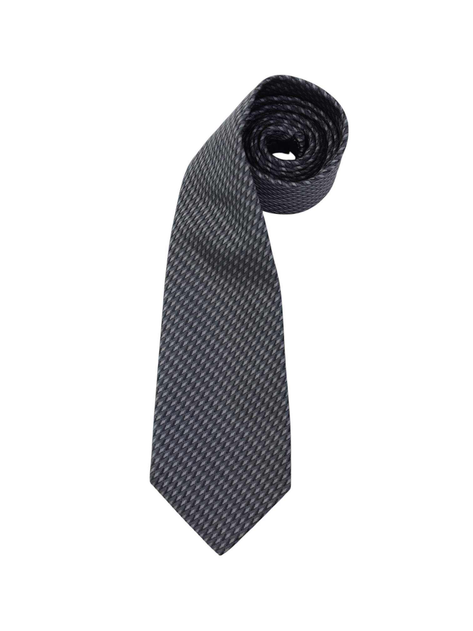 Isaia Grey Geometric Silk Tie