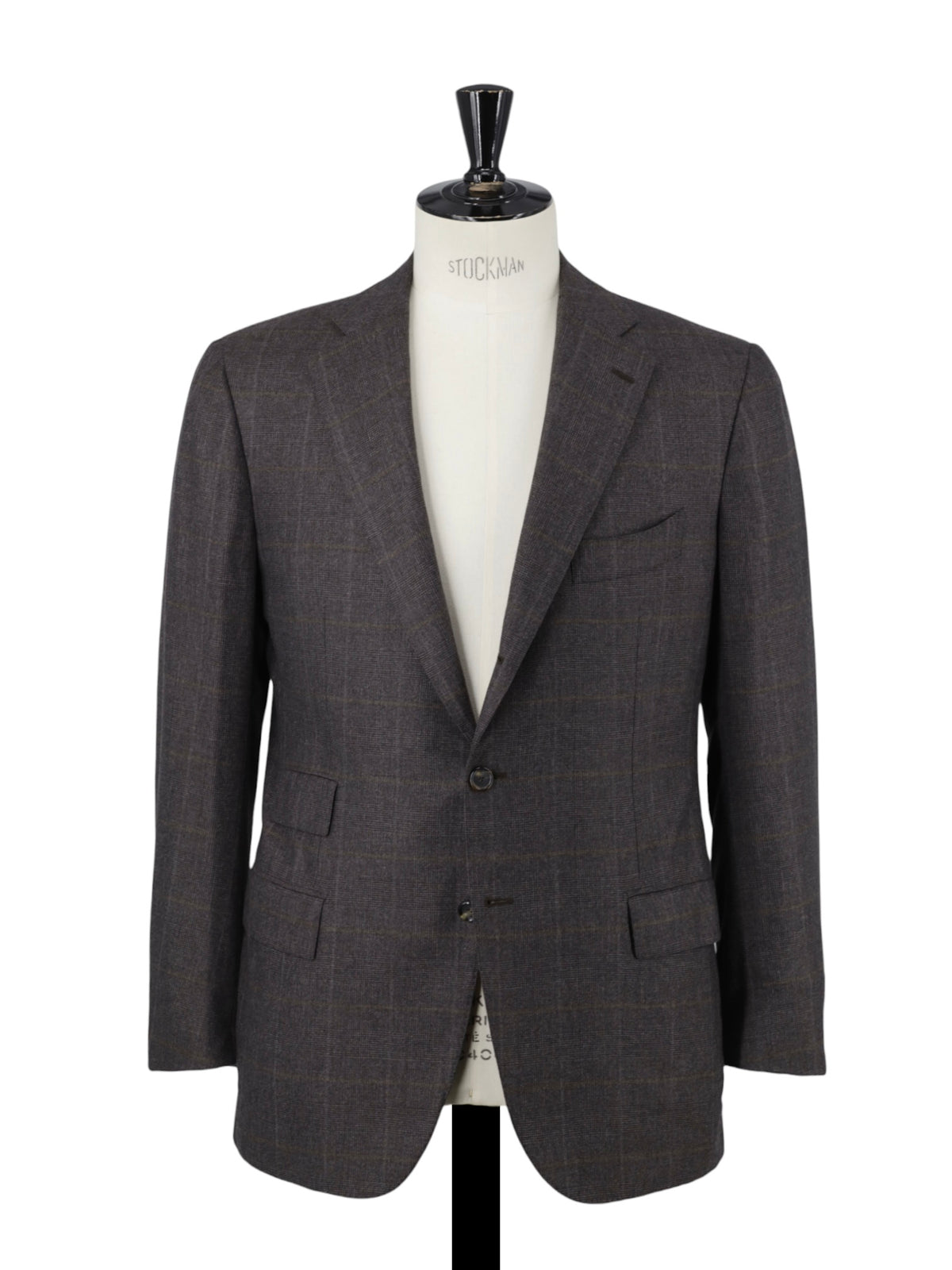 Cesare Attolini Dark Taupe Cashmere & Silk Checkered Winter Suit