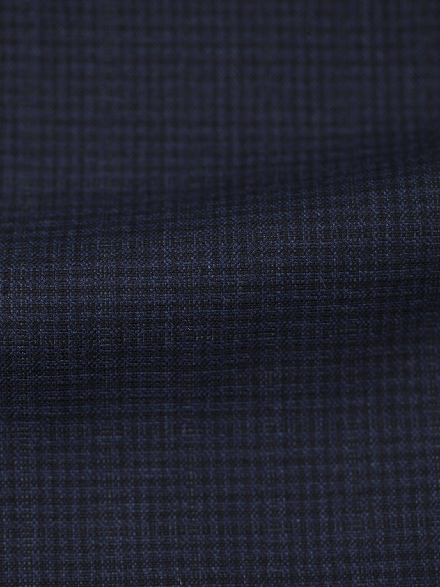 Kiton Navy Super 180's Double Breasted Micro-Pattern Jacket