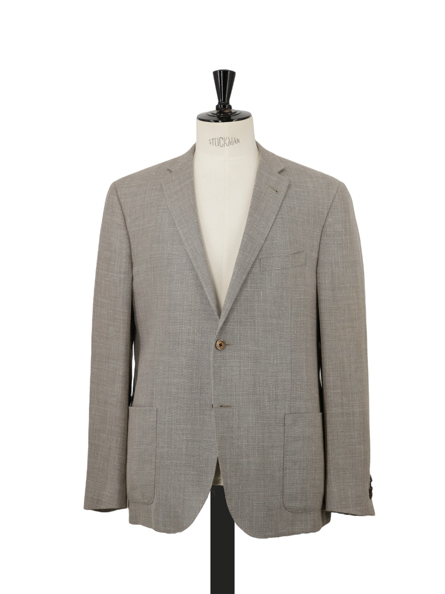 Corneliani Light Brown Wool, Silk & Linen Hopsack Jacket