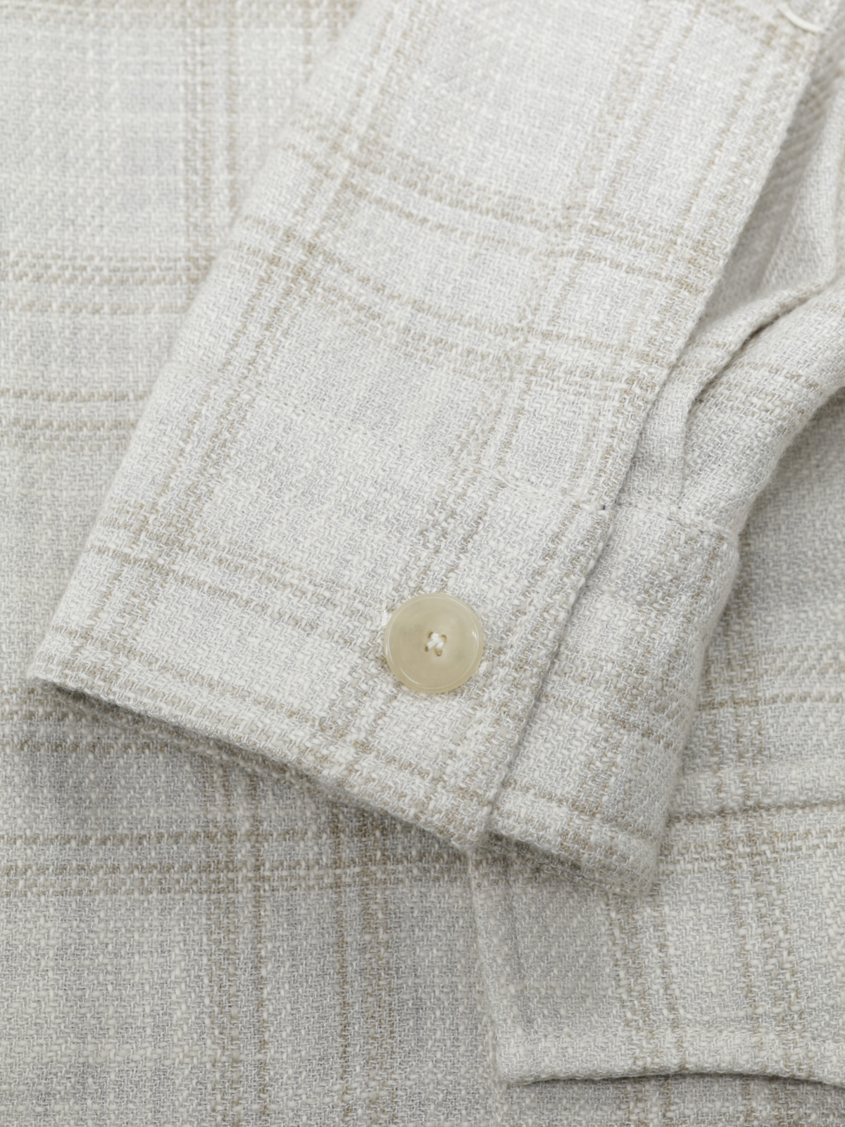 Cesare Attolini Beige Wool, Cotton, Silk & Linen Checkered Sartorial Overshirt