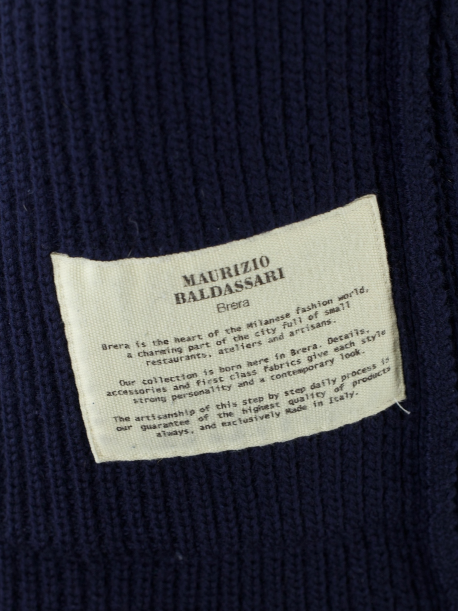 Maurizio Baldassari Navy Heavyweight Tricot-Wool Sweater Jacket