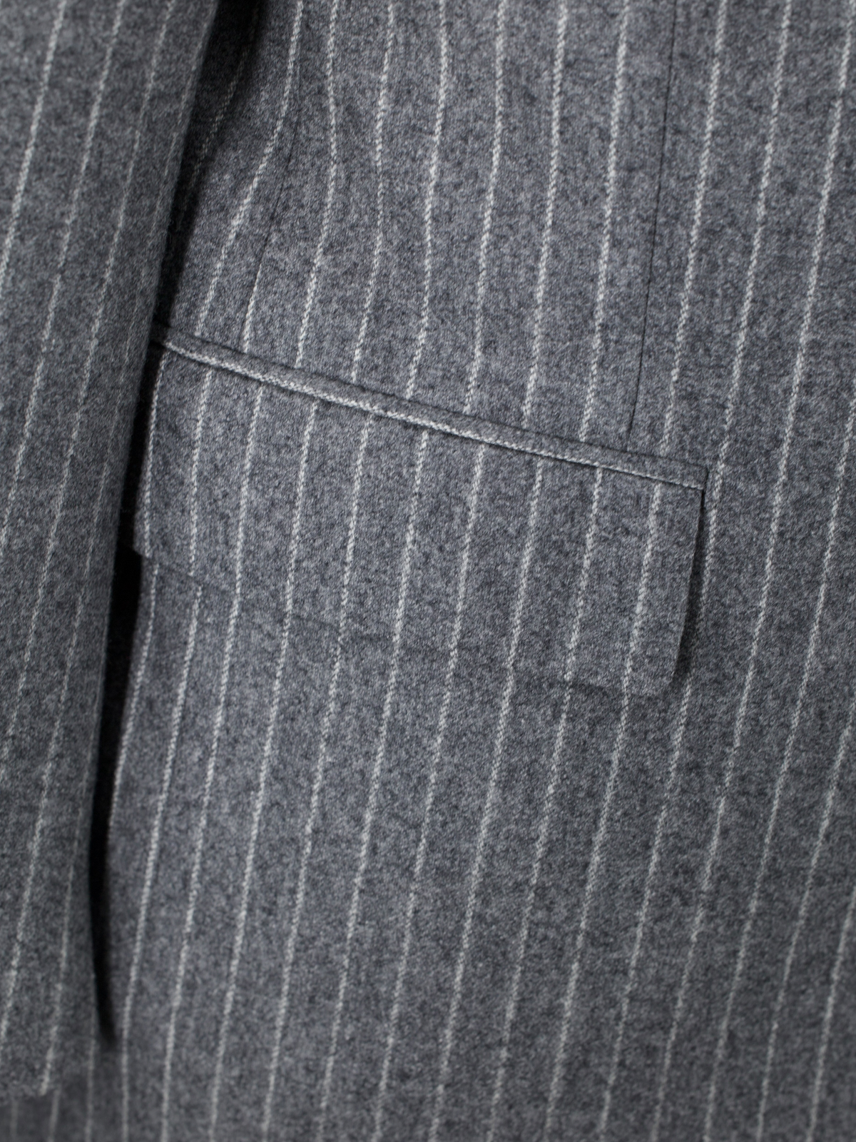 Corneliani Grey Wool-Flannel Classic Pinstripe Winter Suit