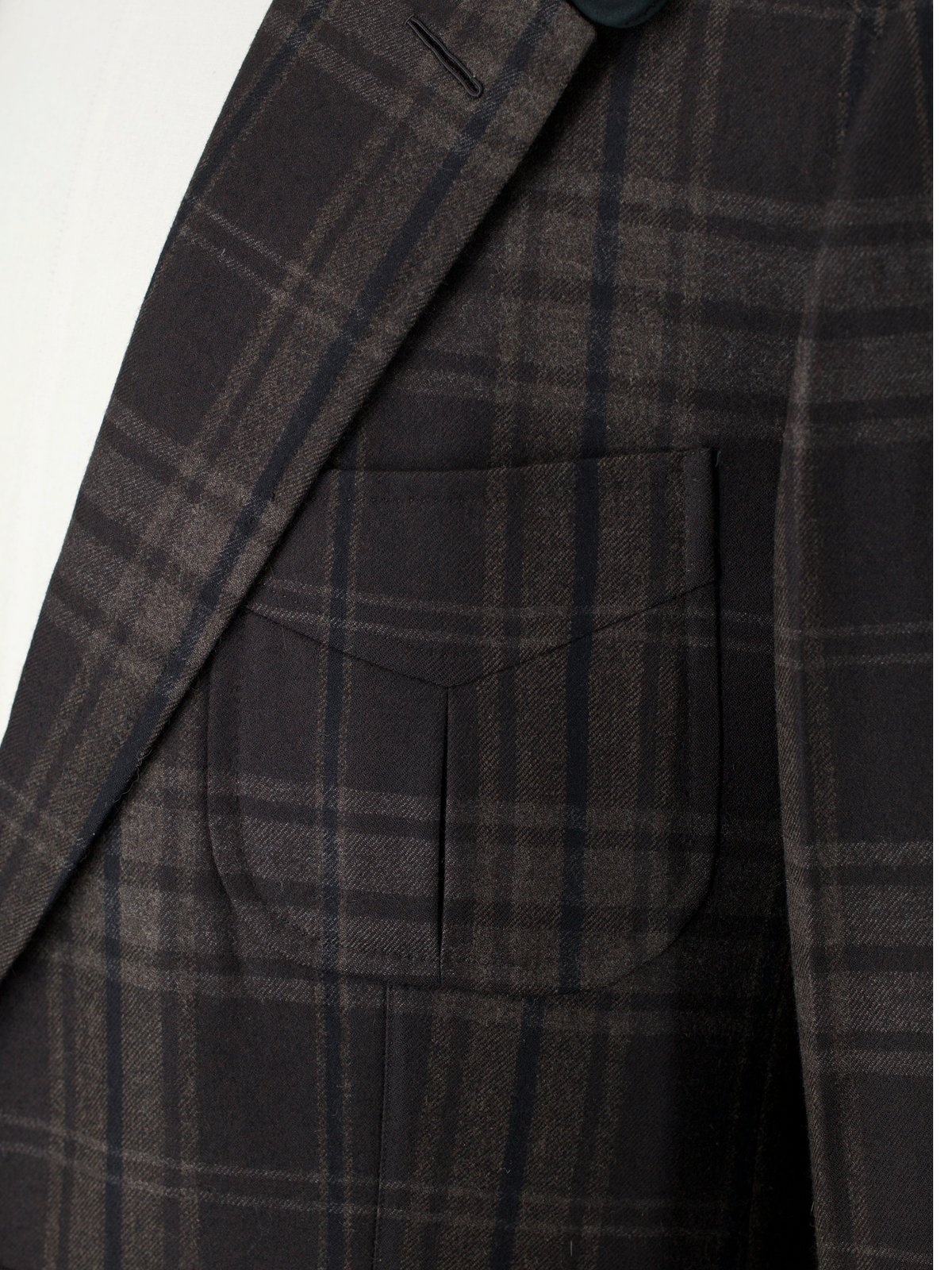 Tom Ford Dark Brown Wool & Cashmere Checkered Country Jacket
