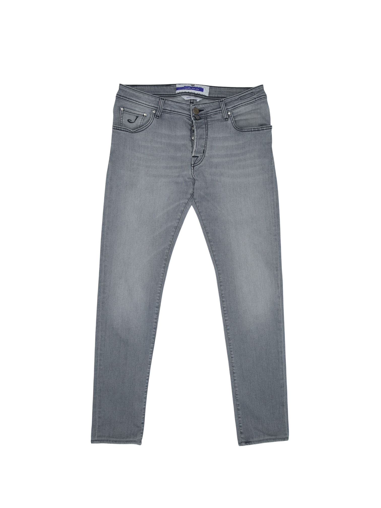 Jacob Cohen Light Grey Cotton-Stretch Twill Nick Jeans