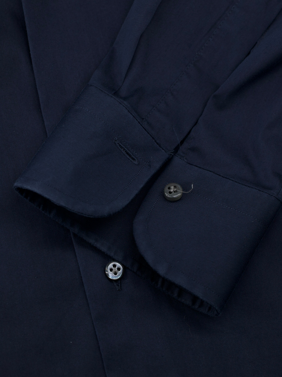 Emanuele Maffeis Midnight Blue Cotton-Stretch Dress Shirt