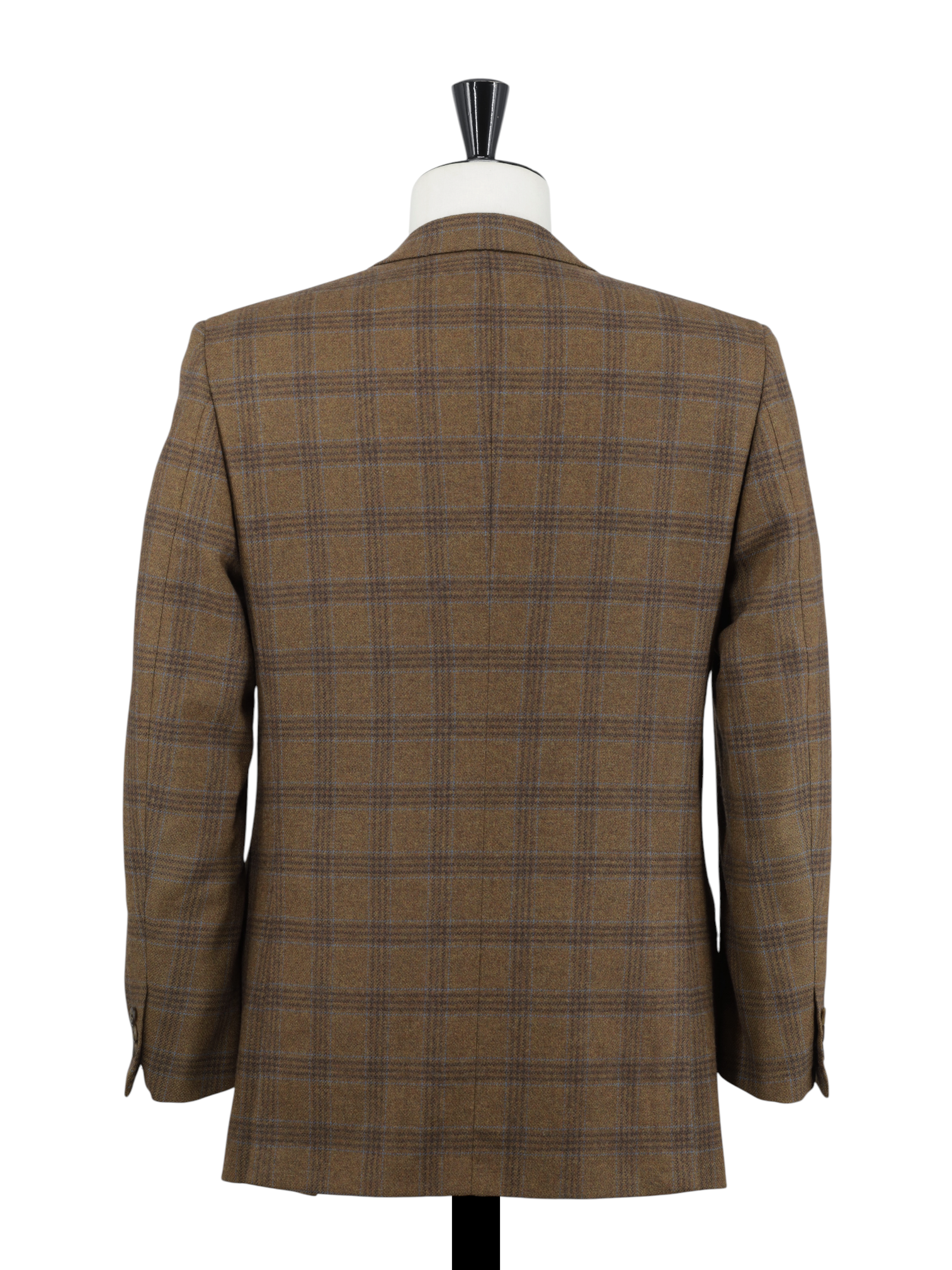 Brioni Brown & Light Blue Pure Wool Overcheck Palatino Jacket