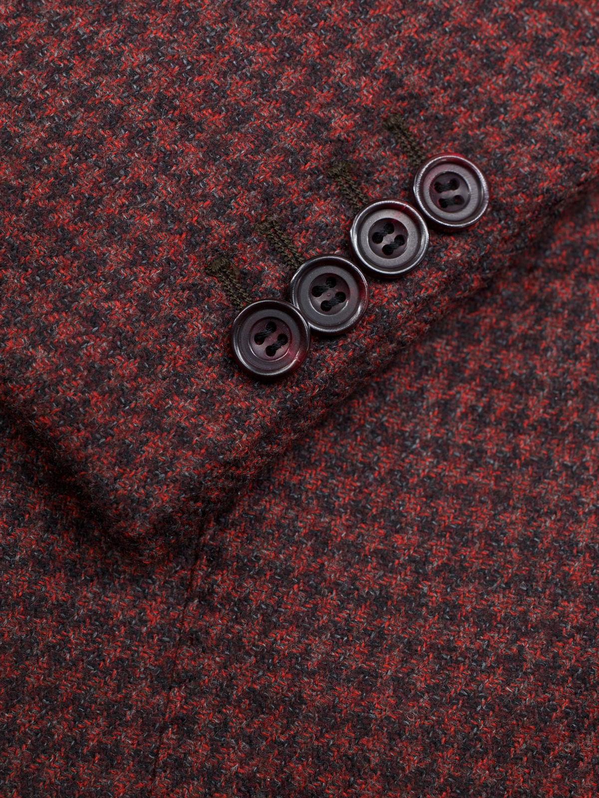 Sartorio Burgundy Softly-Brushed Wool Pied de Poule Jacket
