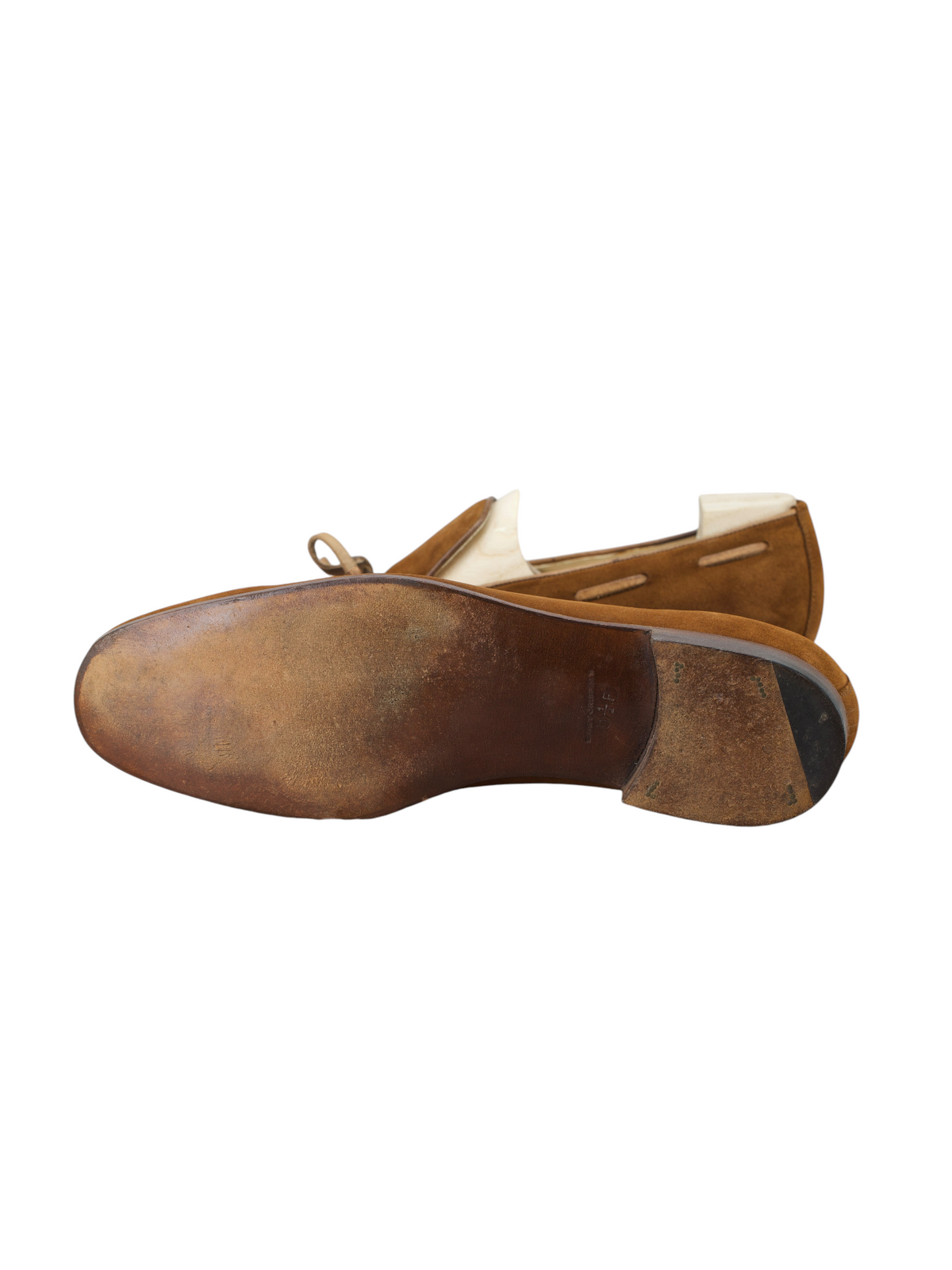 Saint Crispin's Tobacco Brown Suede Laced Up Boatshoe-Style Loafer