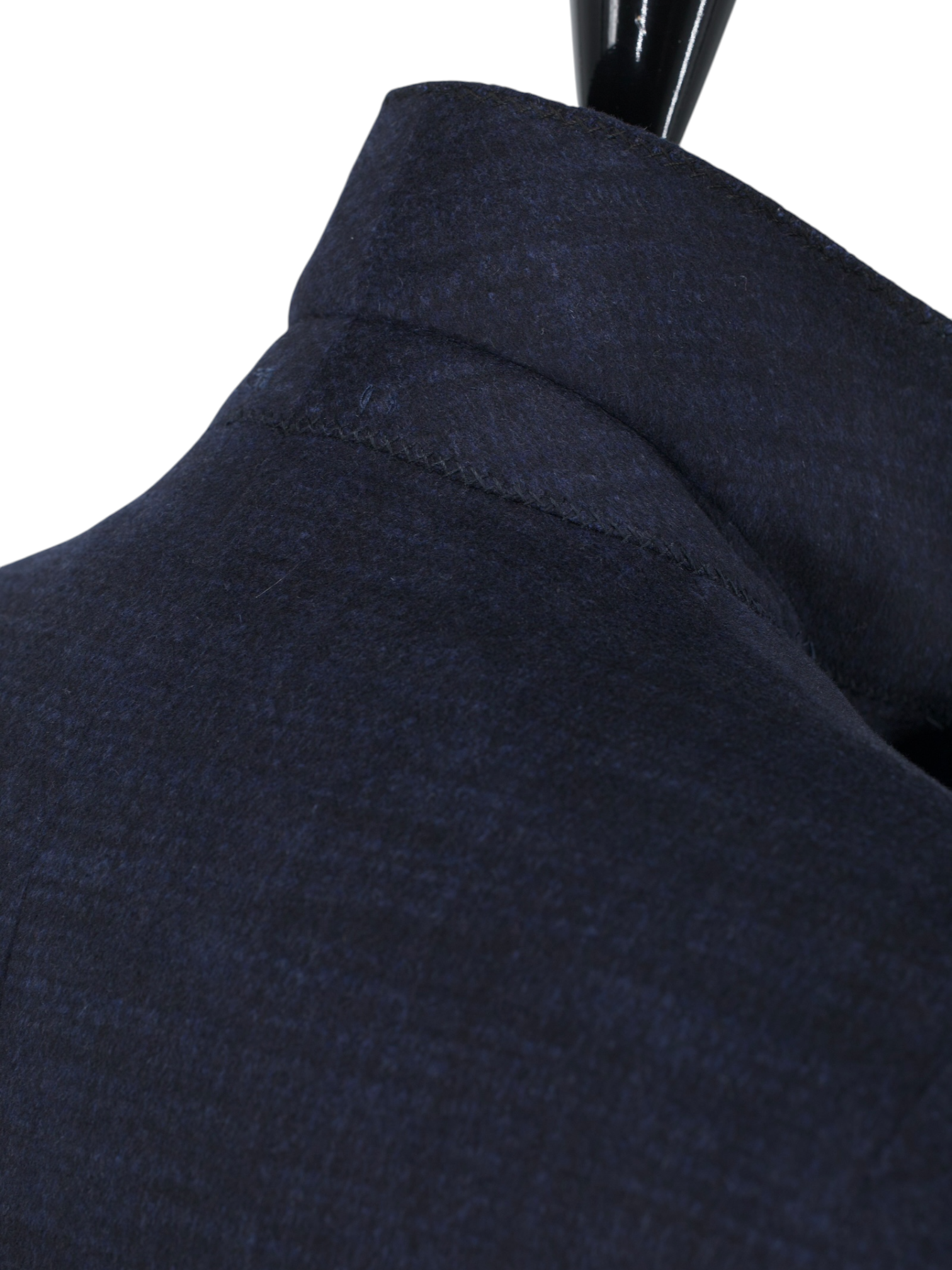 Kiton Navy Pure Cashmere Double-Breasted Shadow-Check Overcoat