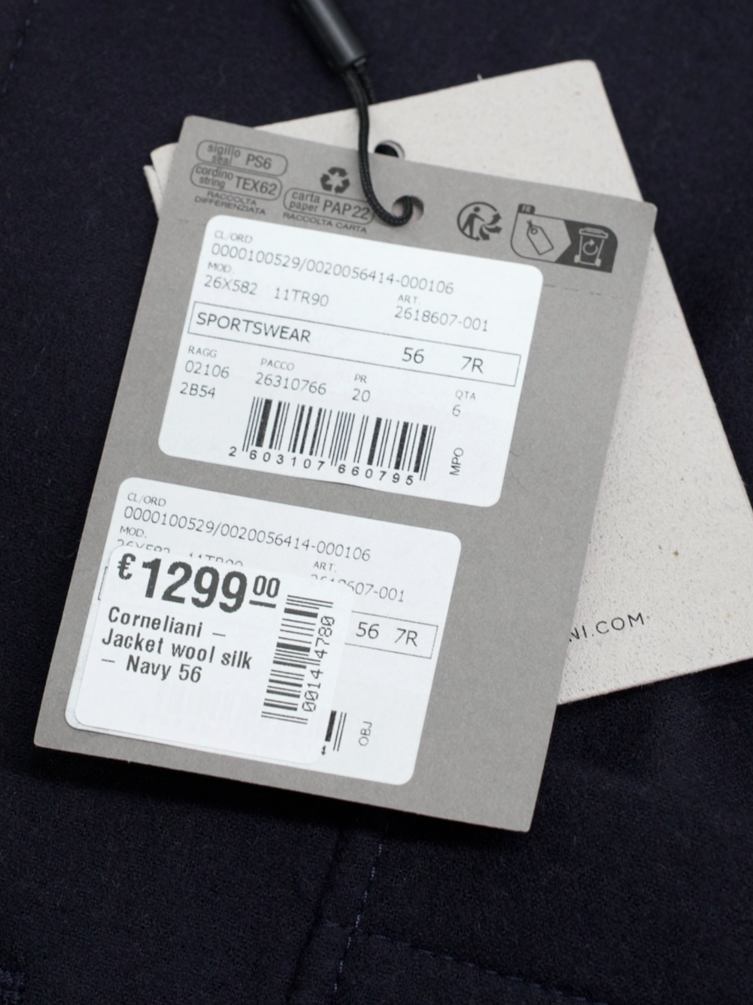 Corneliani Navy Wool & Silk Sportswear-Overshirt Jacket