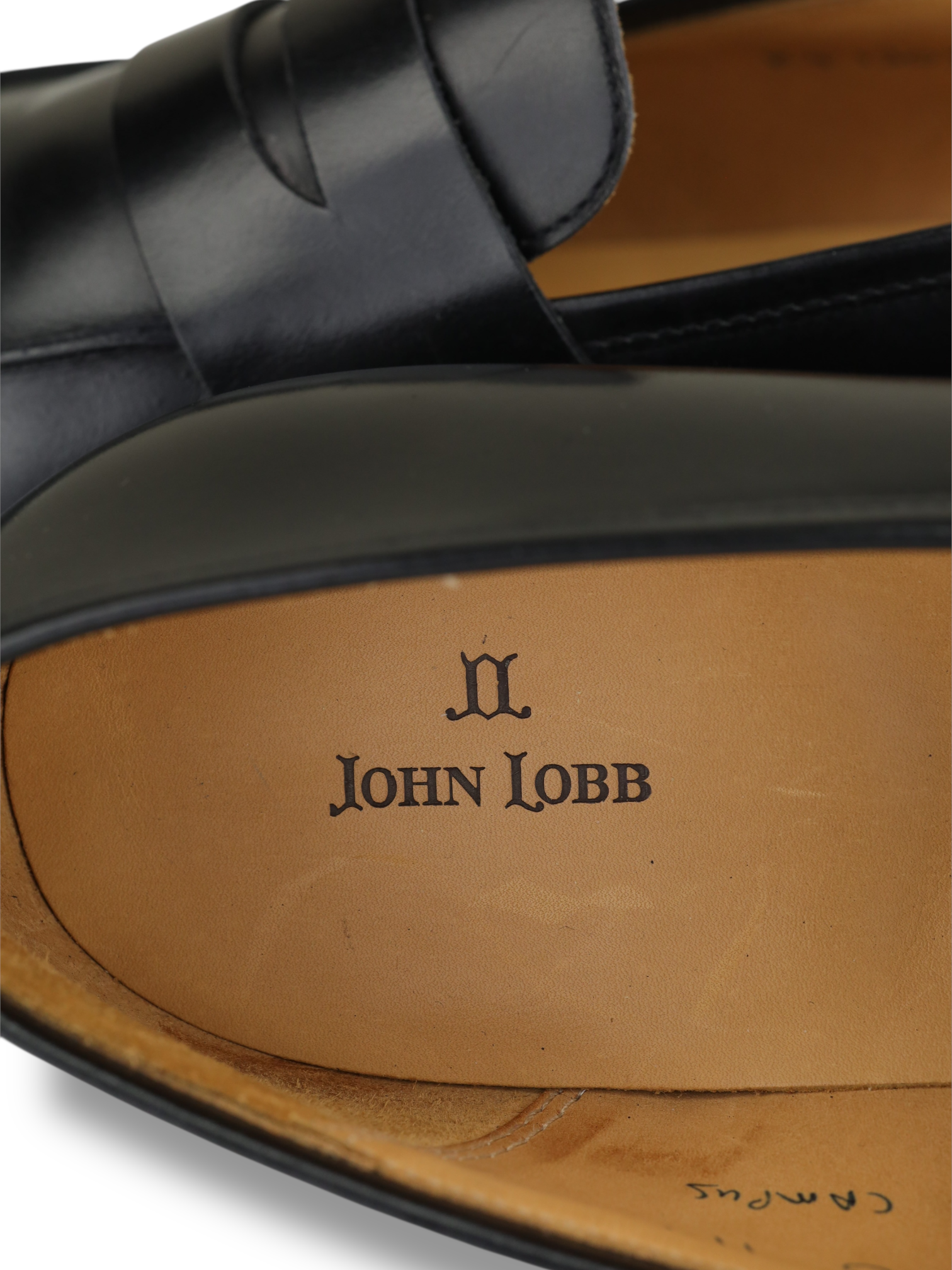 John Lobb Black Campus Leather EE-Last Penny Loafer