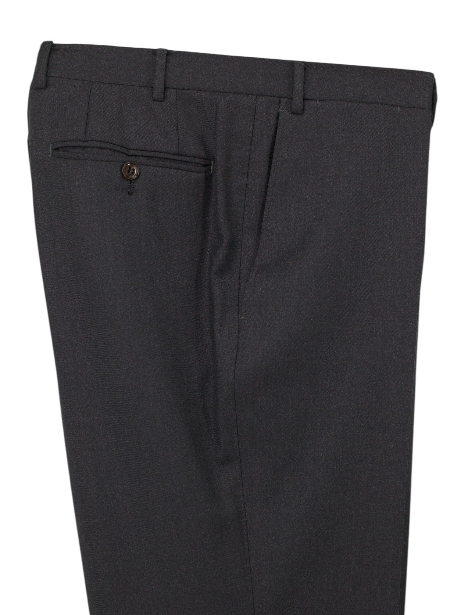Canali Anthracite Fine-Wool Essential Twill Trousers