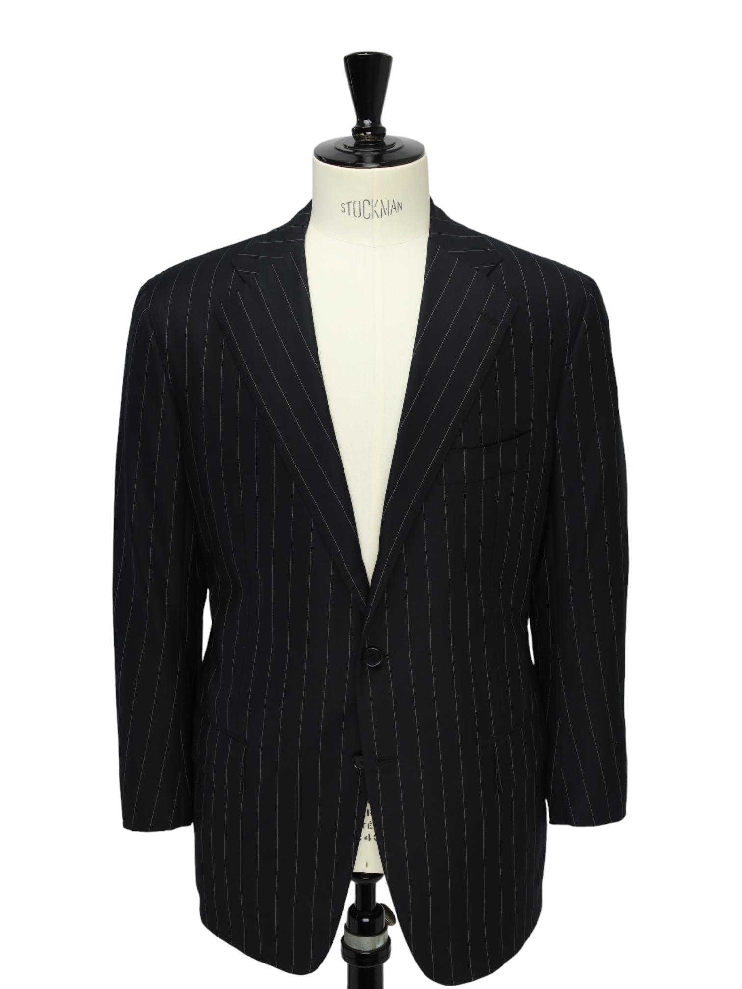Cesare Attolini Black Super 160's Pinstripe Suit