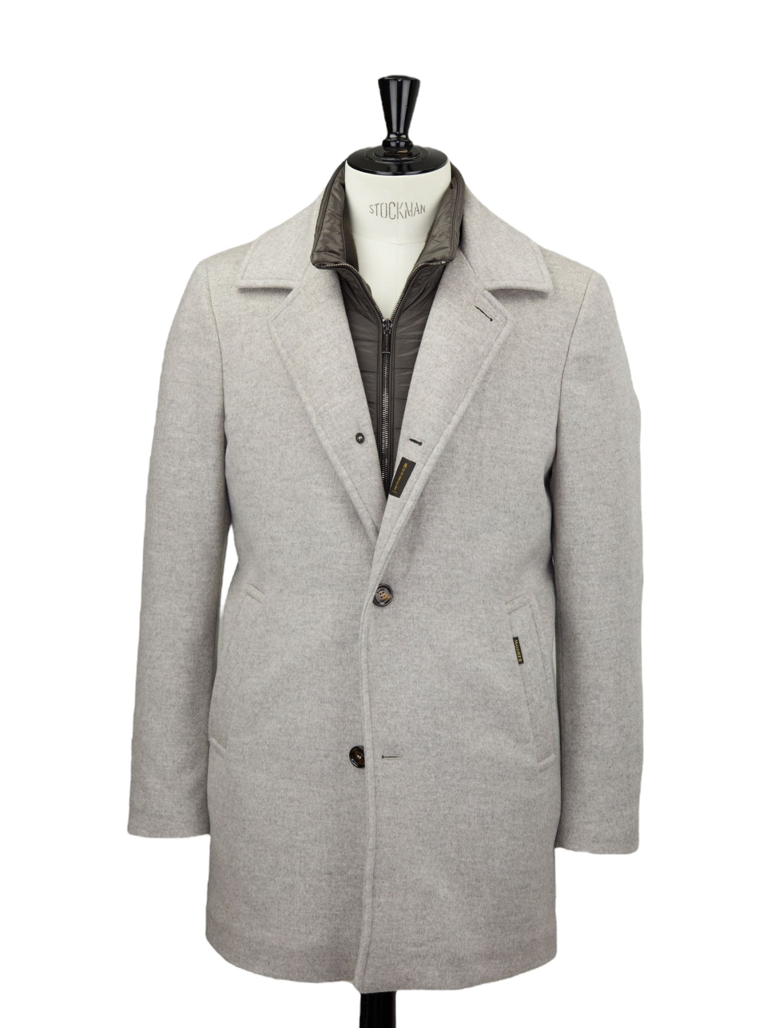 MooRER Stone Grey Wool & Cashmere Winter "Monferrato" Coat