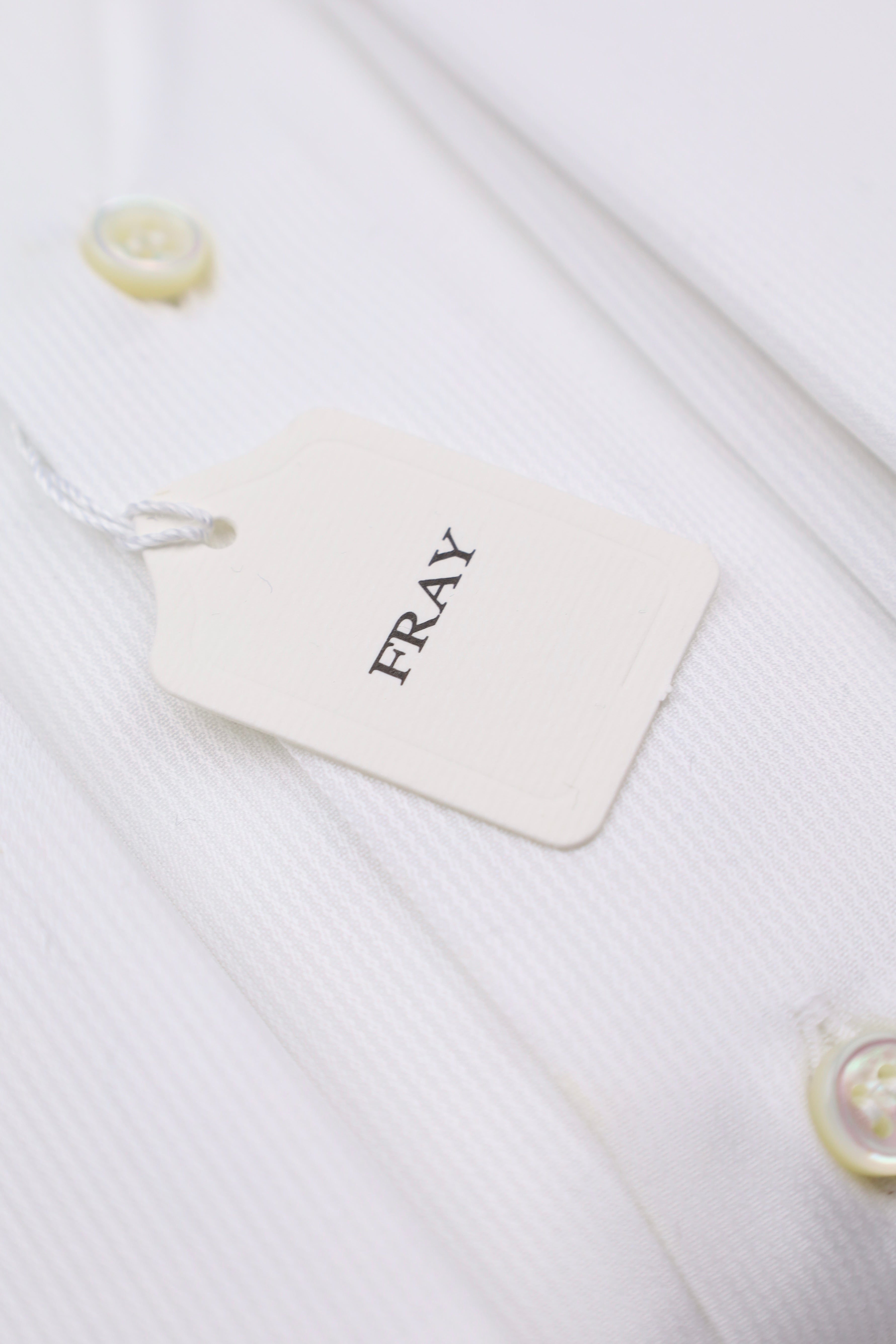 Fray White Cotton Micro-Stripe Shirt