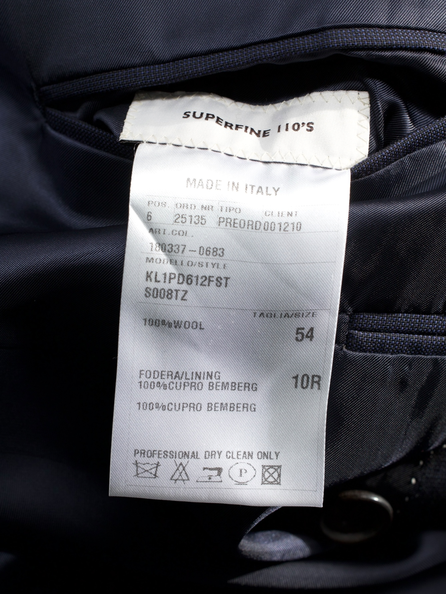 Caruso Navy Double Breasted Super 110's Pinpoint Suit