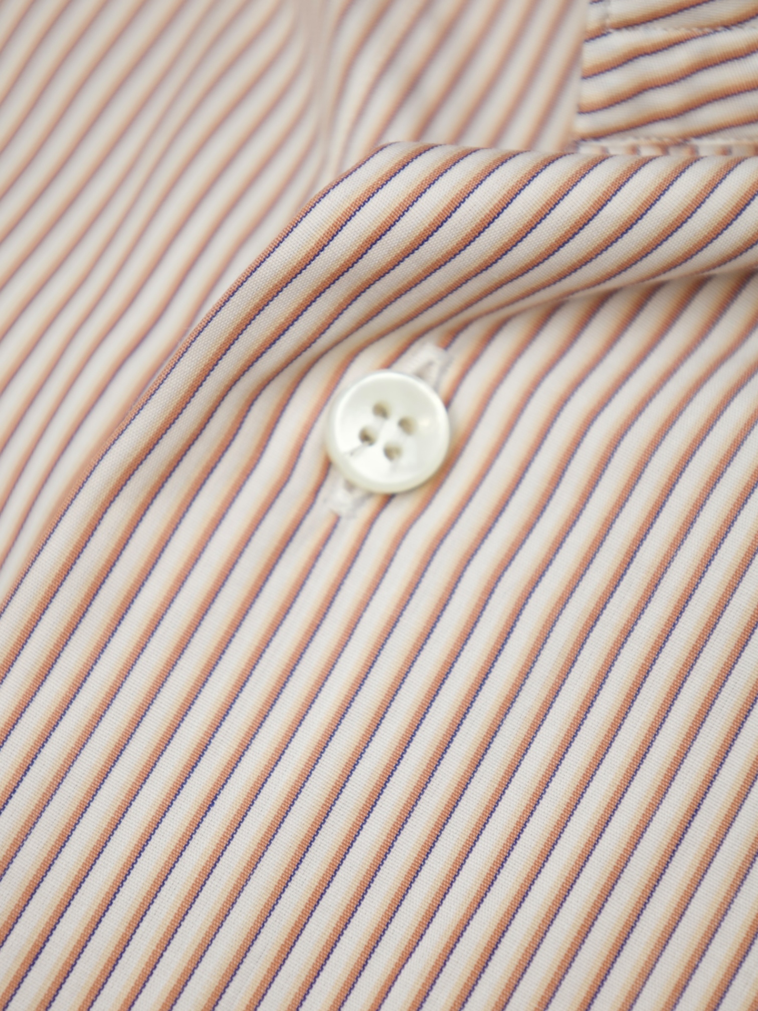 Brioni White & Red Cotton Pinstripe Shirt