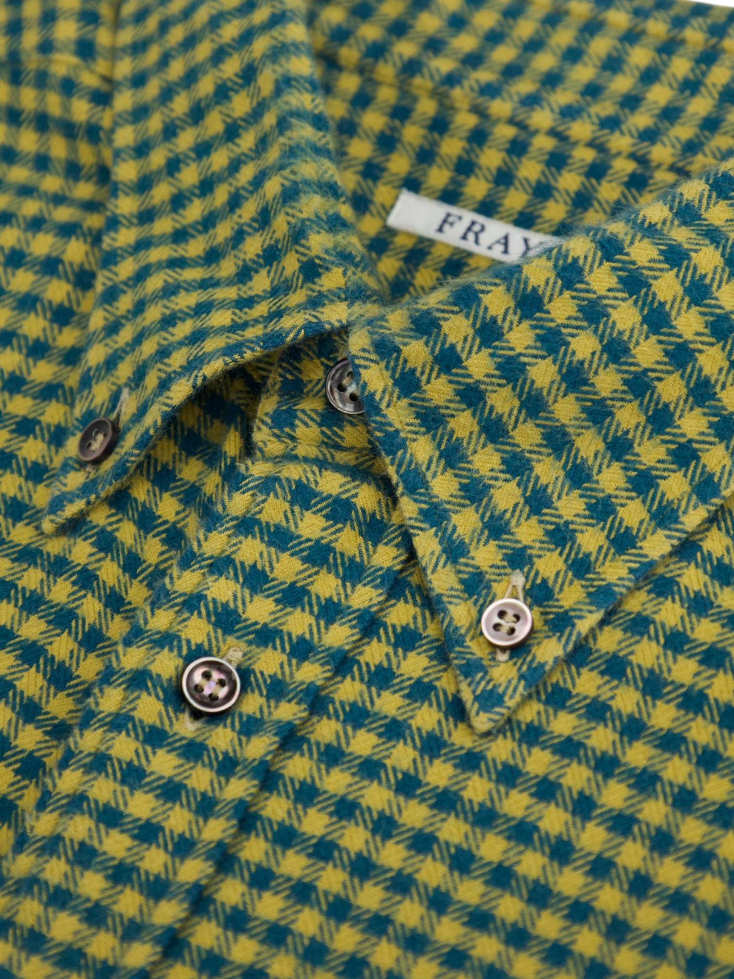 Fray Yellow & Petrol Gingham Check Flannel Shirt