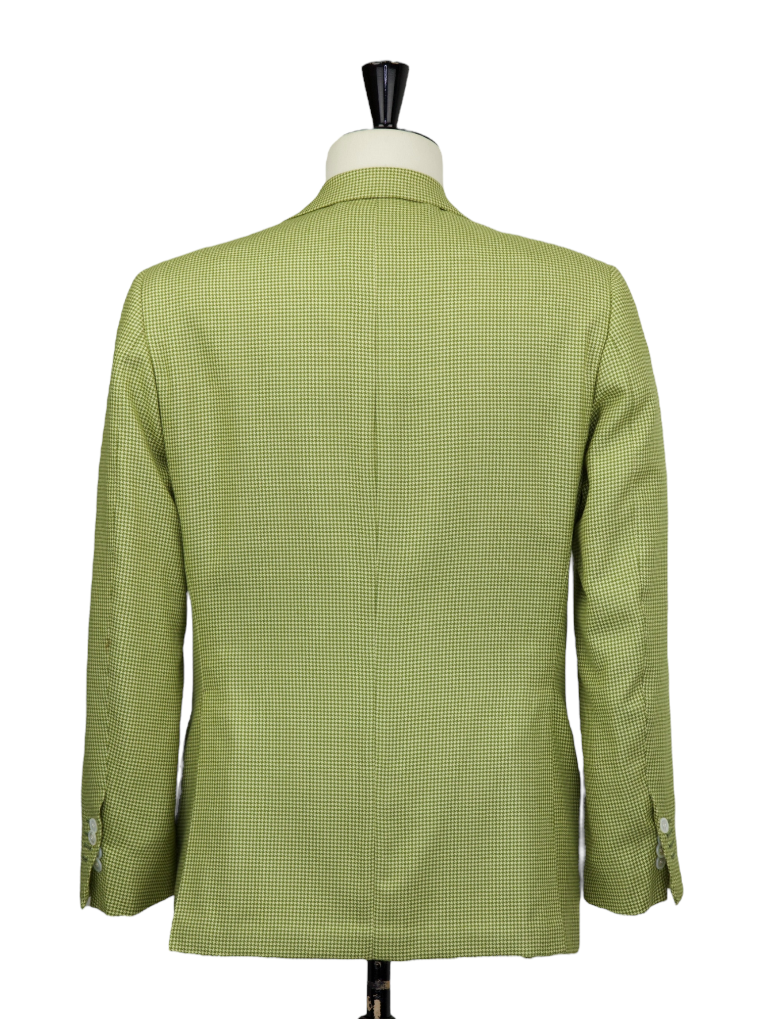 Kiton Lime Green Cashmere, Silk & Linen Pied de Poule Jacket