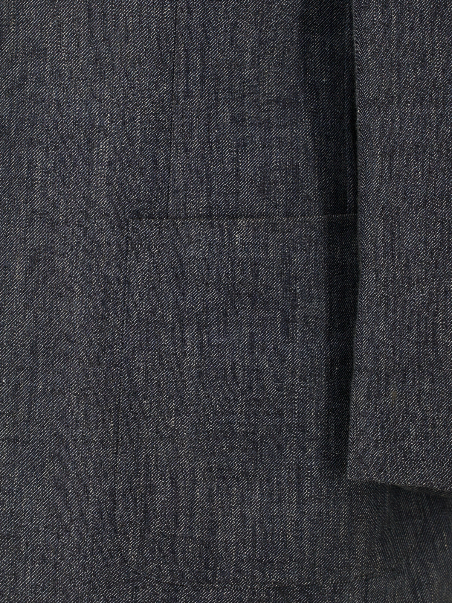 Corneliani Steel Blue Silk, Linen & Wool Twill Jacket