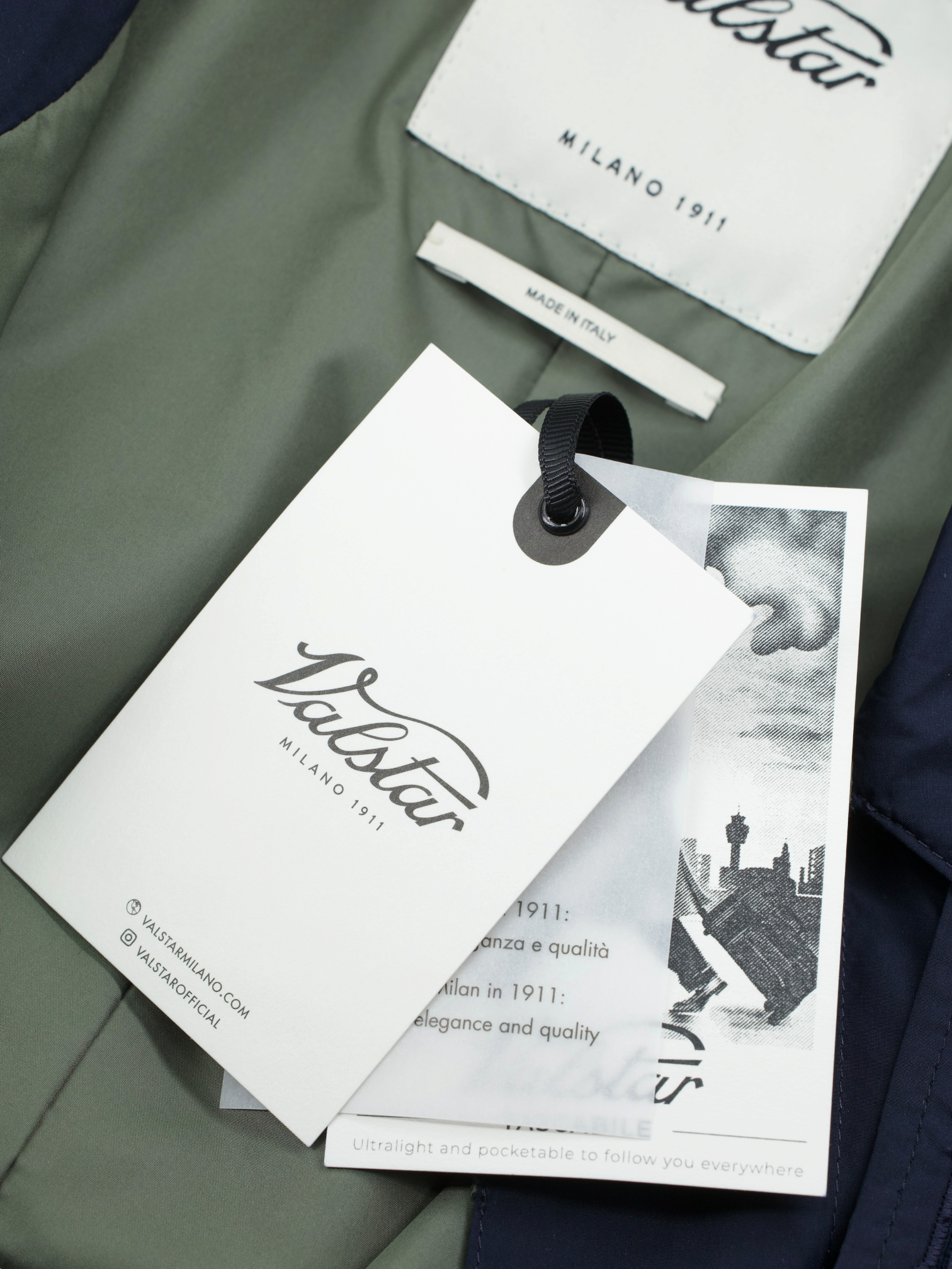 Valstar Navy Superlight Water-Repellent "Tascabile" Raincoat