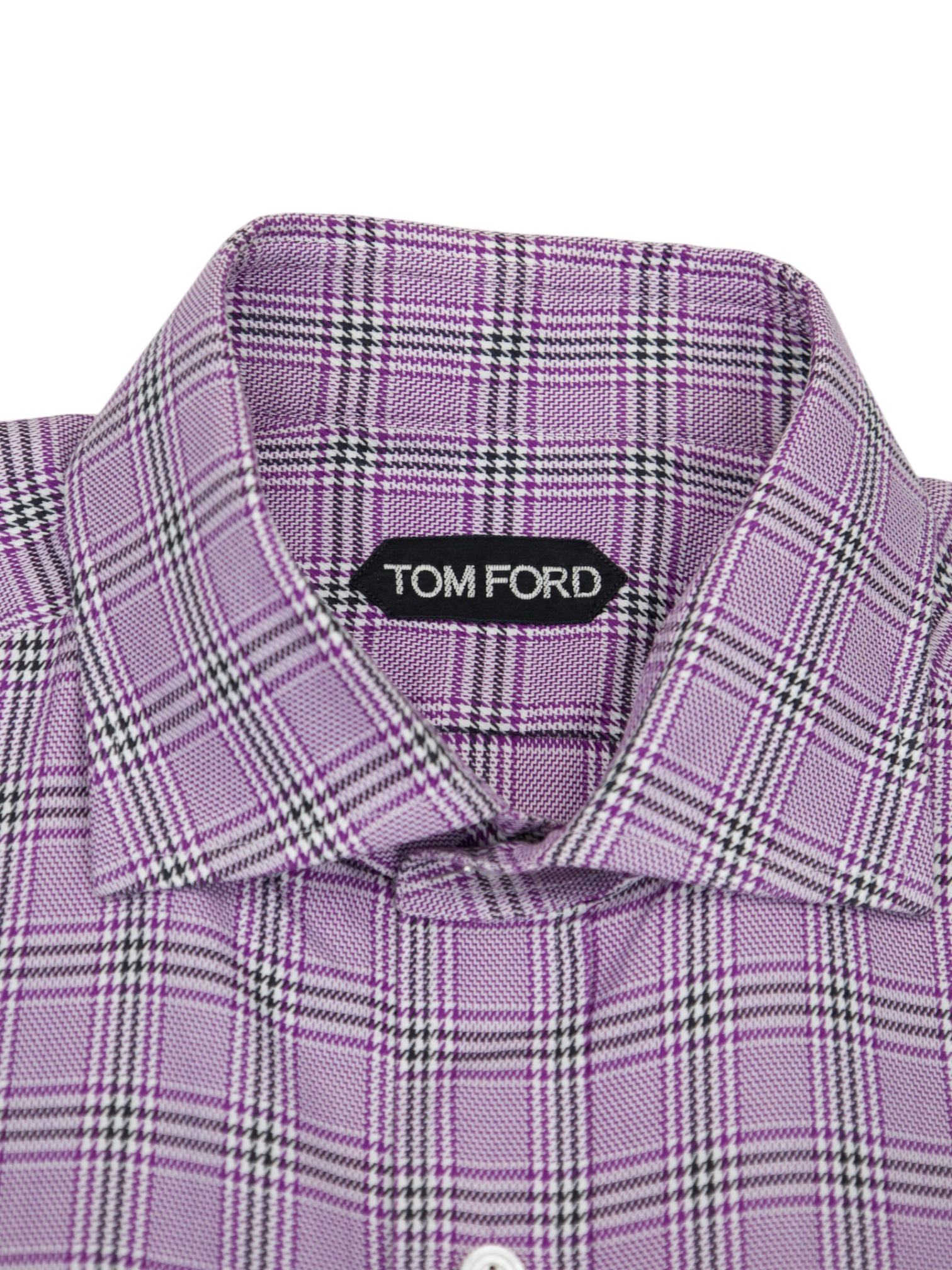 Tom Ford Lilac Cotton Prince of Wales Check Shirt