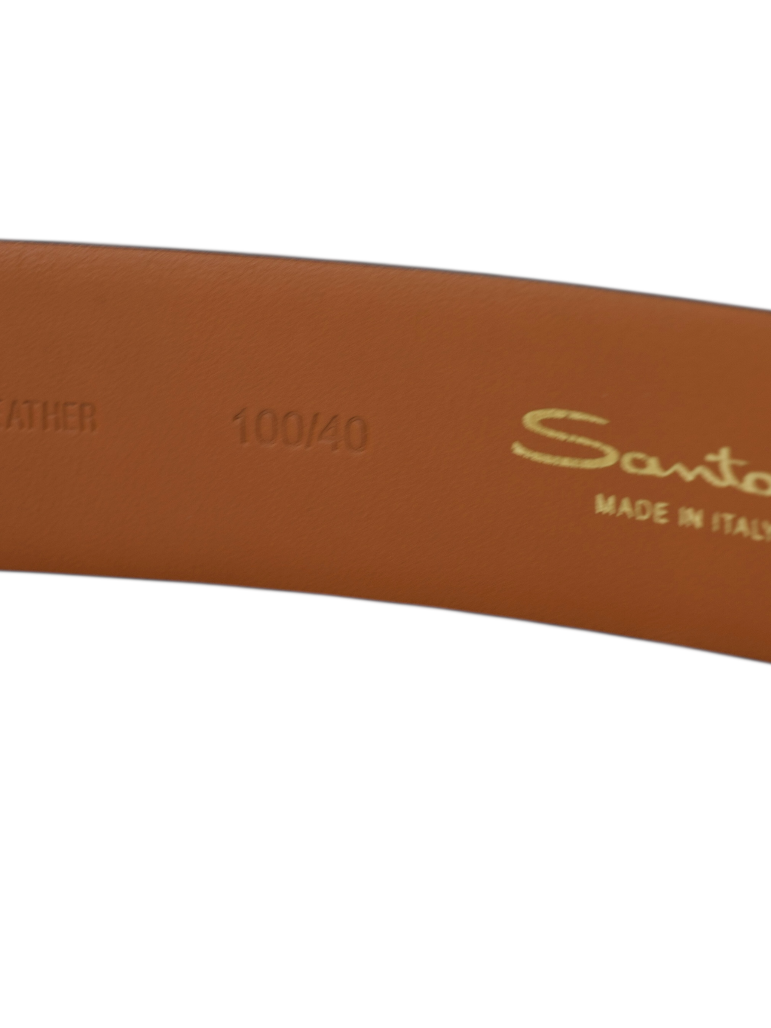 Santoni Black Calfleather & Silver Buckle Belt